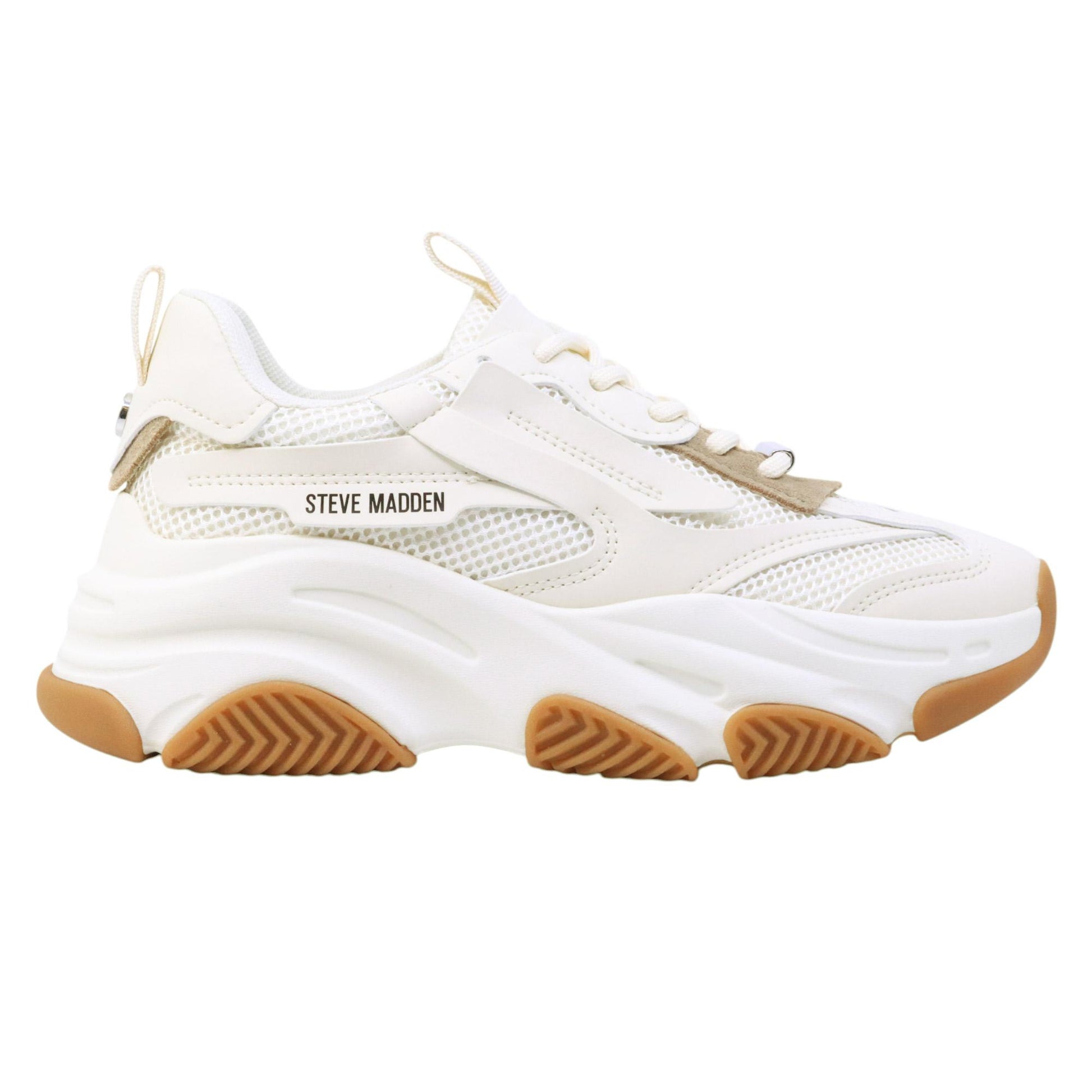 Steve Madden Possession sneaker donna in tessuto bianco e crema POSSESSION-WHITEGUNCREMA STEVE MADDEN