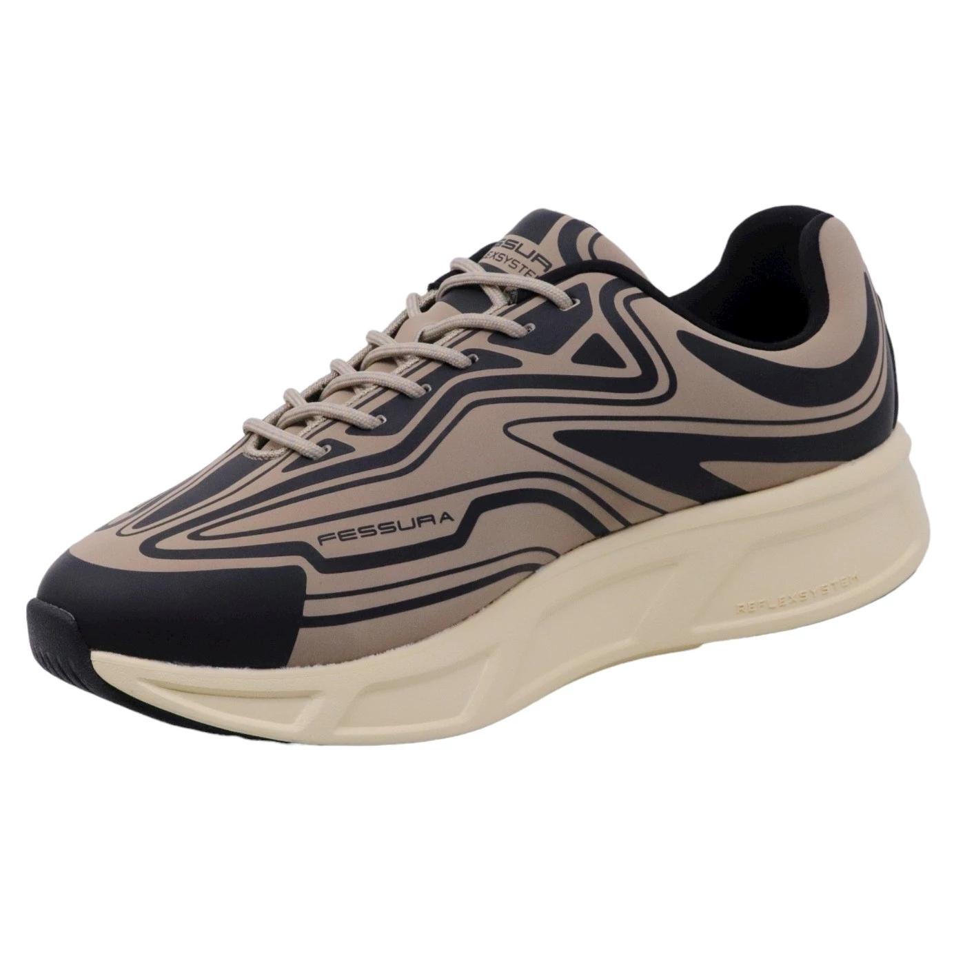 Sneaker uomo Fessura Runflex #02 in nabuk nero 