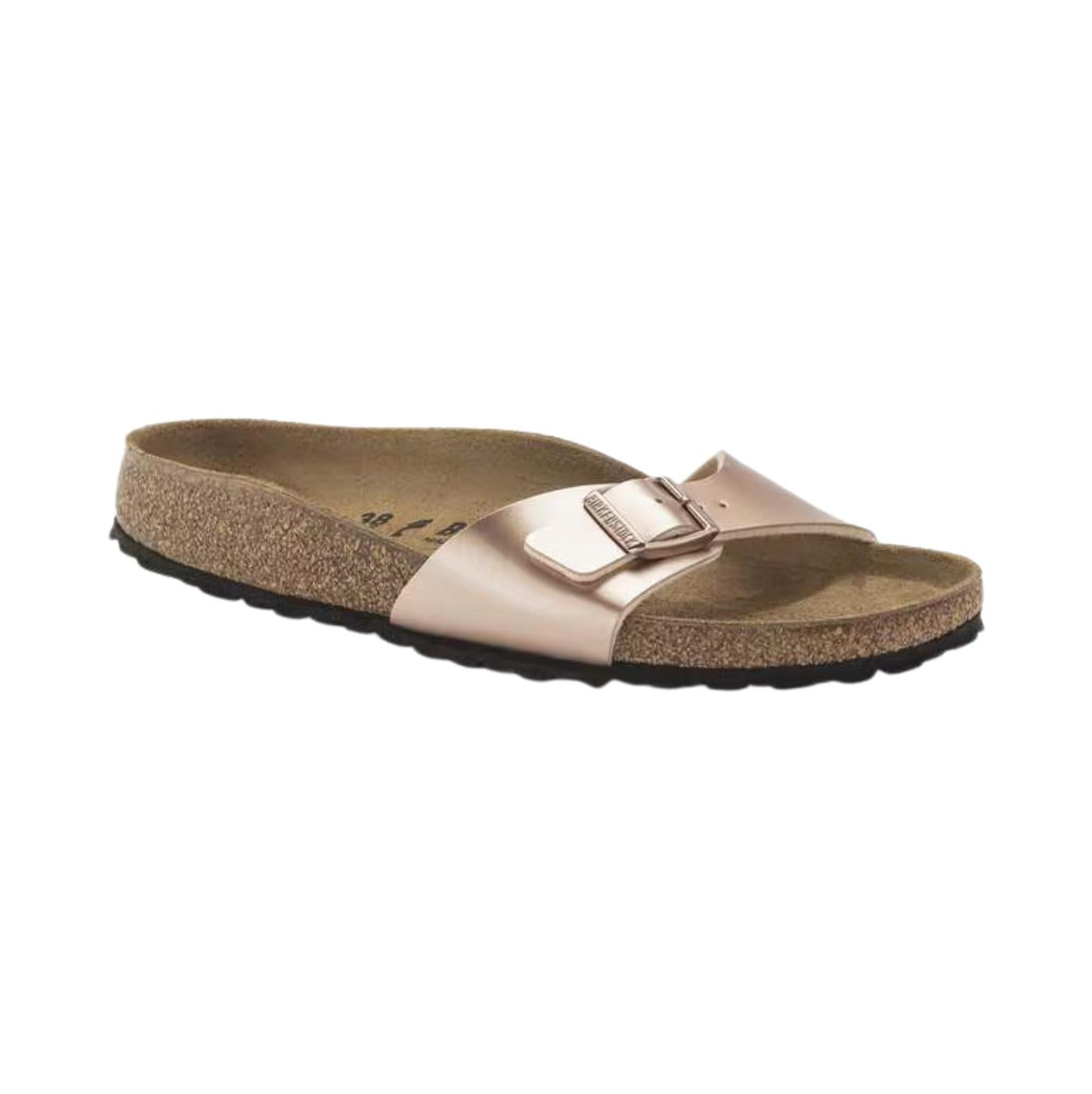 Birkenstock Madrid Birko-Flor Metallic Copper sandalo donna effetto metallizzato narrow fit 