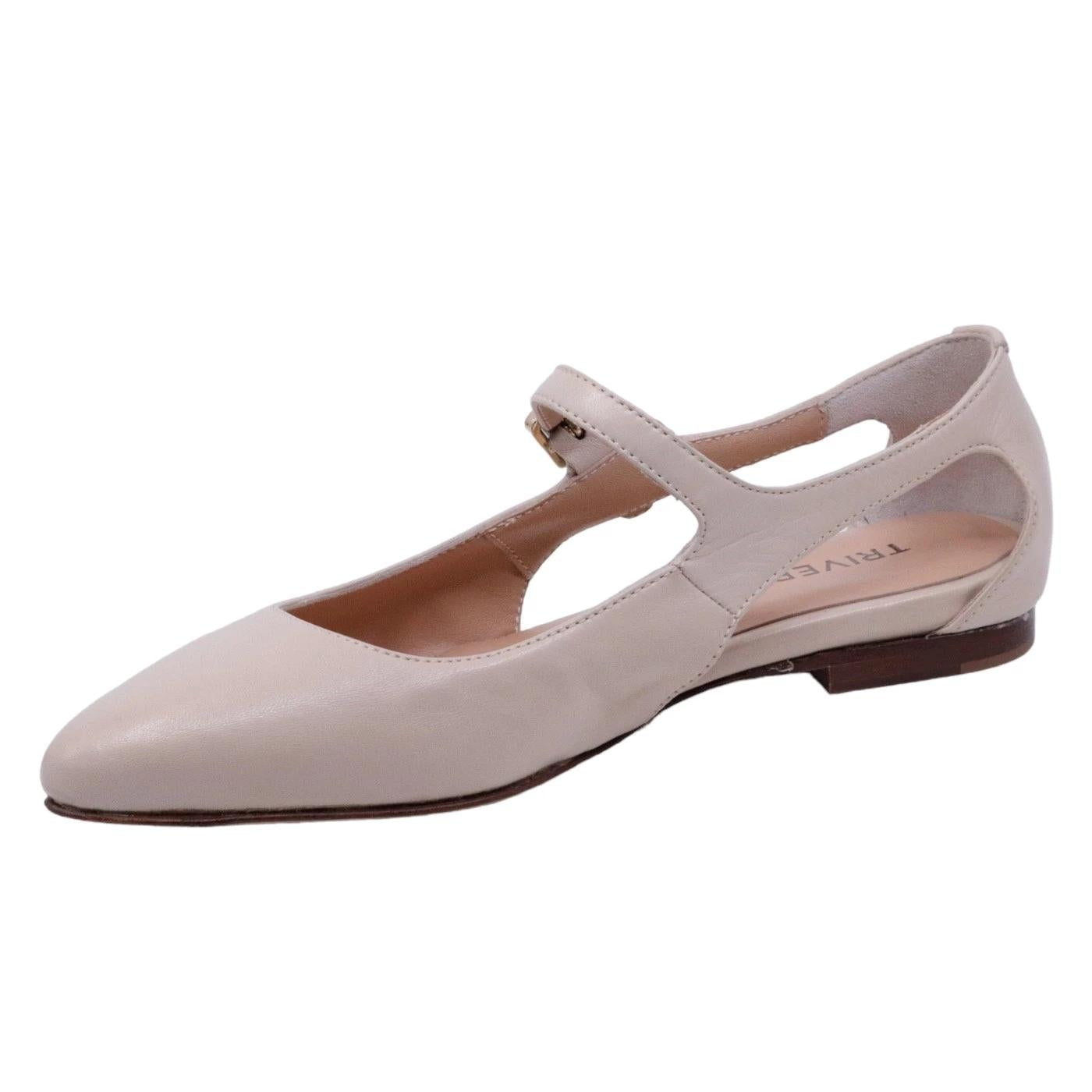 Ballerina donna Triver Flight realizzato in morbida pelle di colore beige 