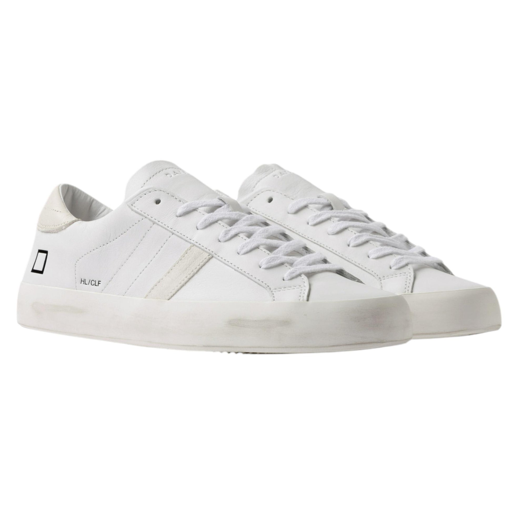 DATE Hill Low Calf White Milk HL CA IM sneaker uomo in pelle bianca 