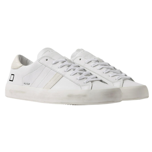 DATE Hill Low Calf White Milk HL CA IM sneaker uomo in pelle bianca 