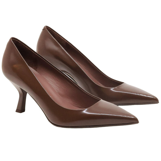 Décolleté donna Sergio Levantesi Kendra 5 in pelle cacao marrone 