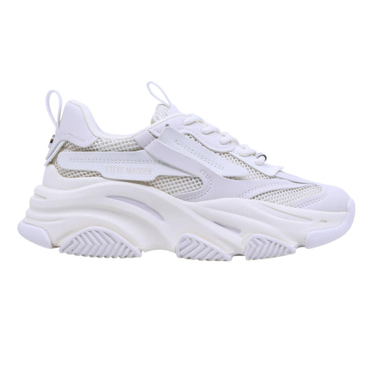 Steve Madden Possession sneaker donna in tessuto bianco e argento 