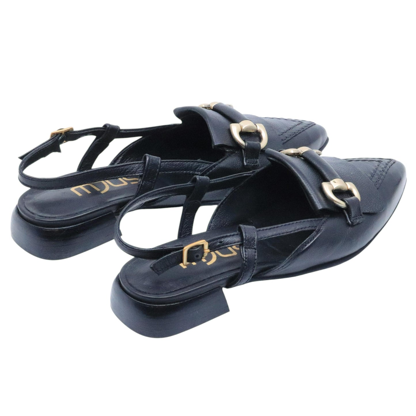 Slingback donna Mjus T98103 in pelle nera 