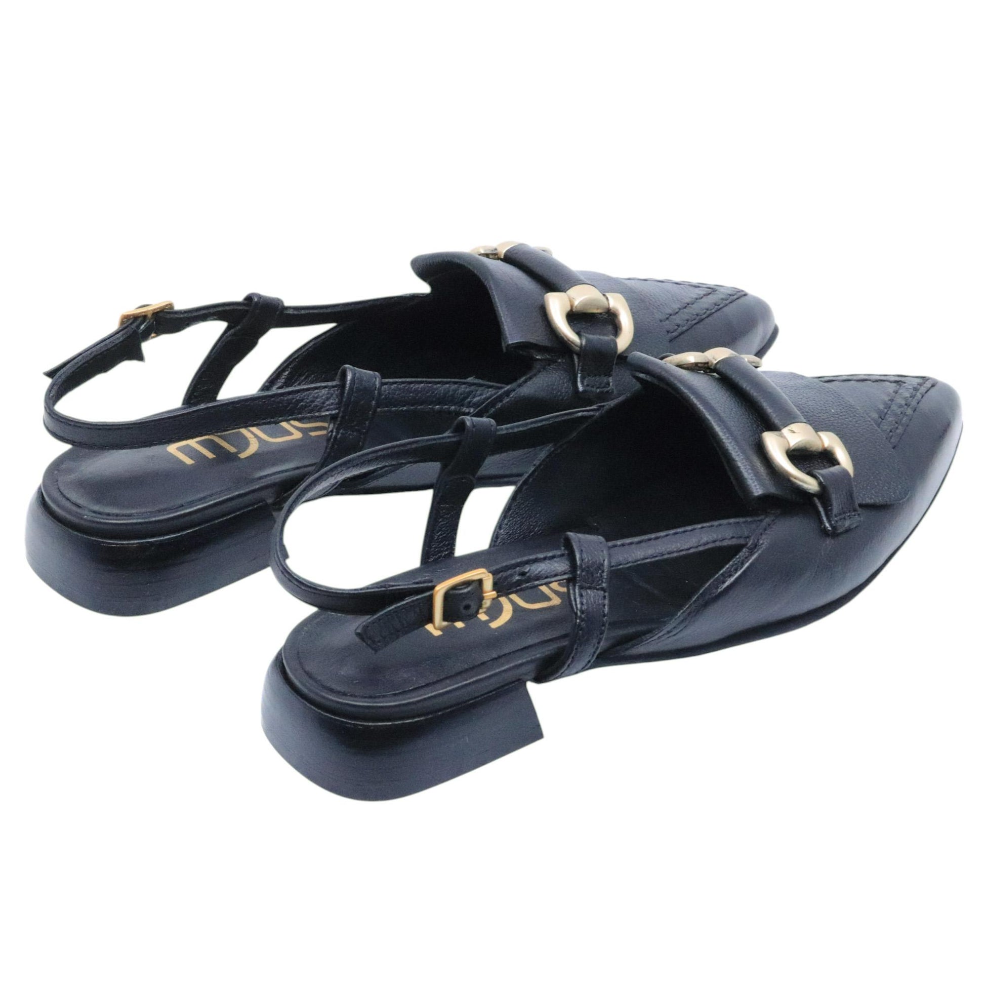 Slingback donna Mjus T98103 in pelle nera 