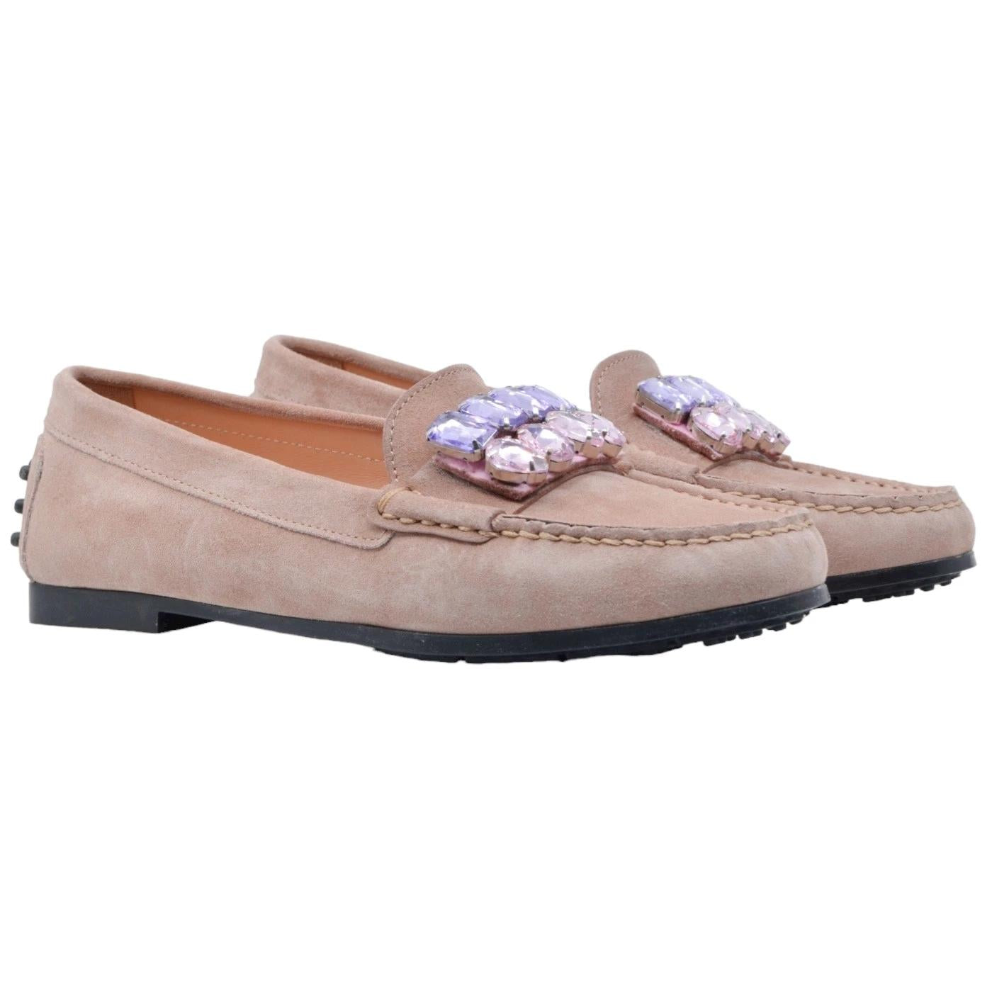 Mocassino donna Triver Flight 512 10 in pelle scamosciata di colore nude 