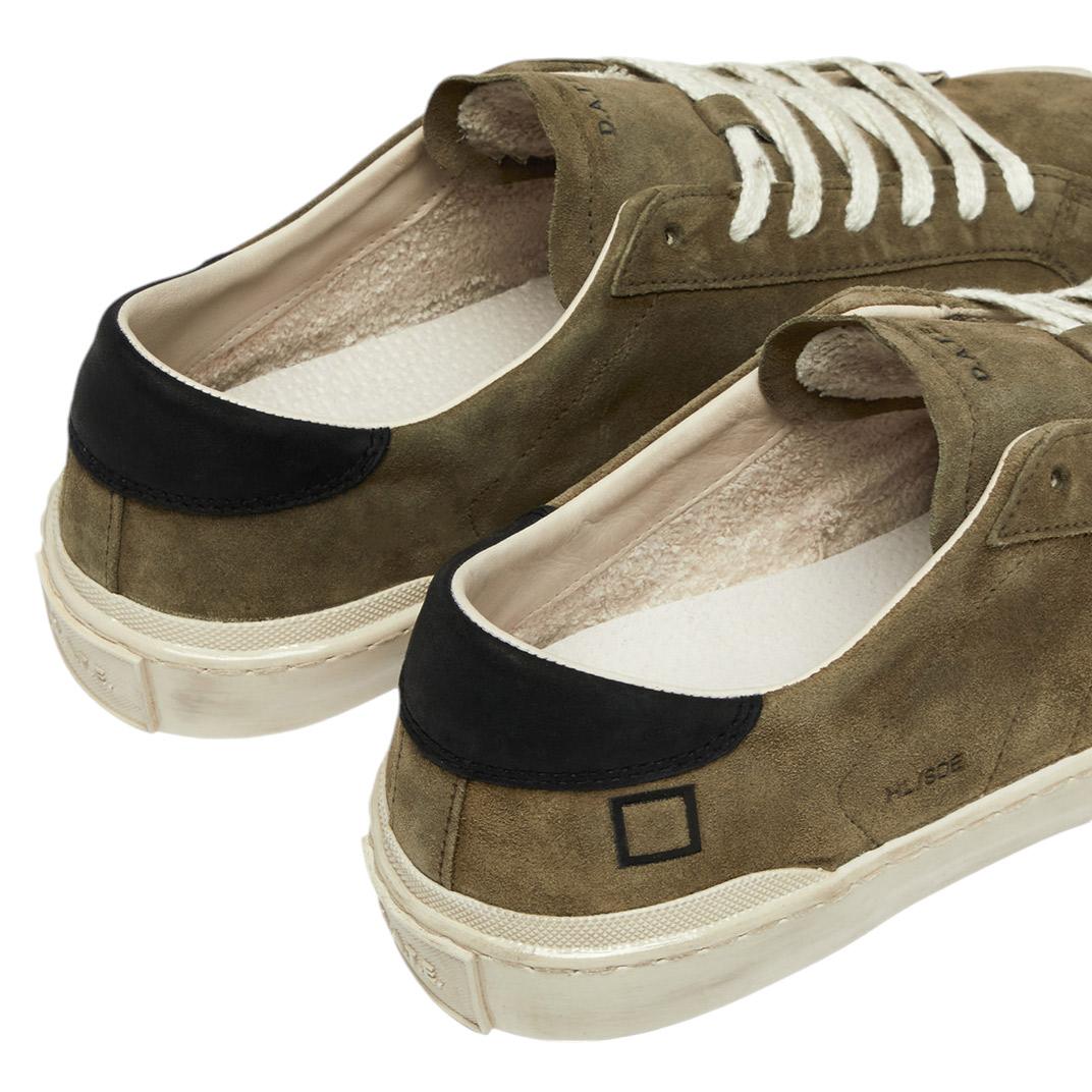 DATE Hill Low Suede Army HL SD AR sneaker uomo in camoscio verde militare 
