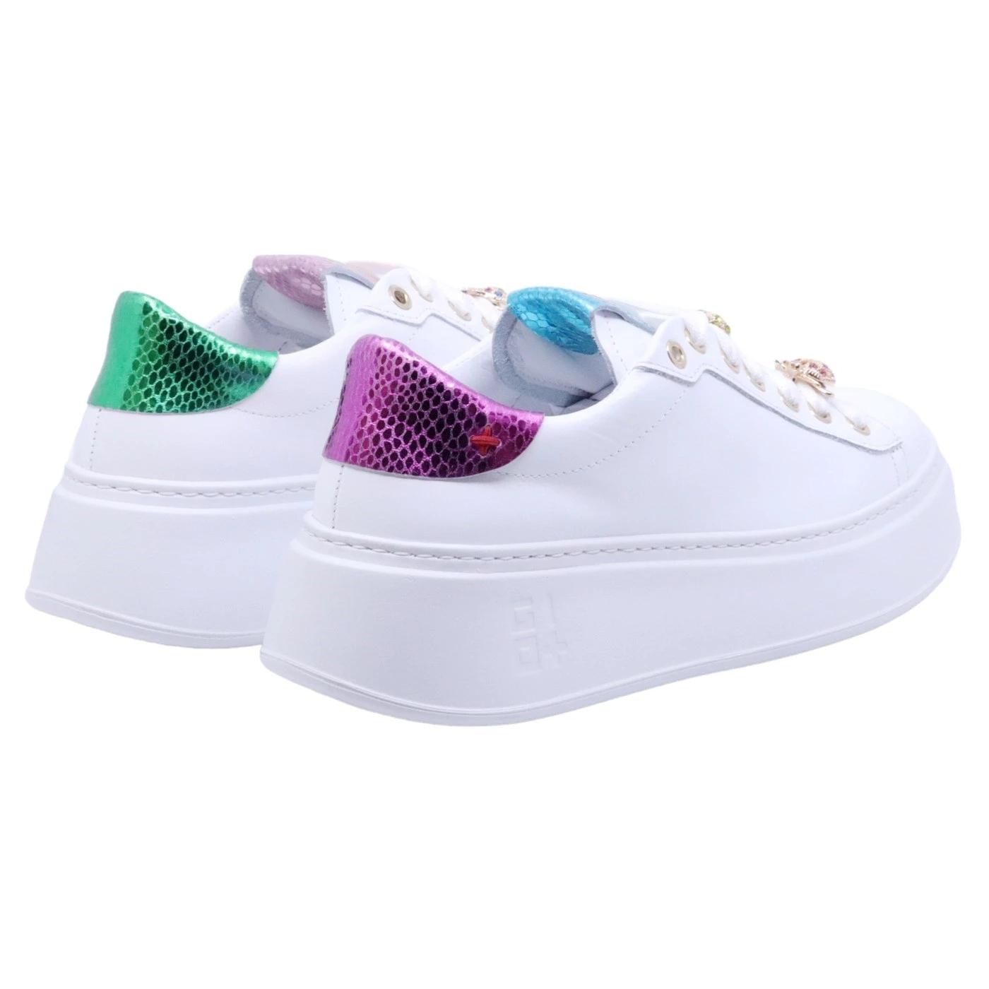 Sneaker donna Gio+ PIA158 in pelle bianca 