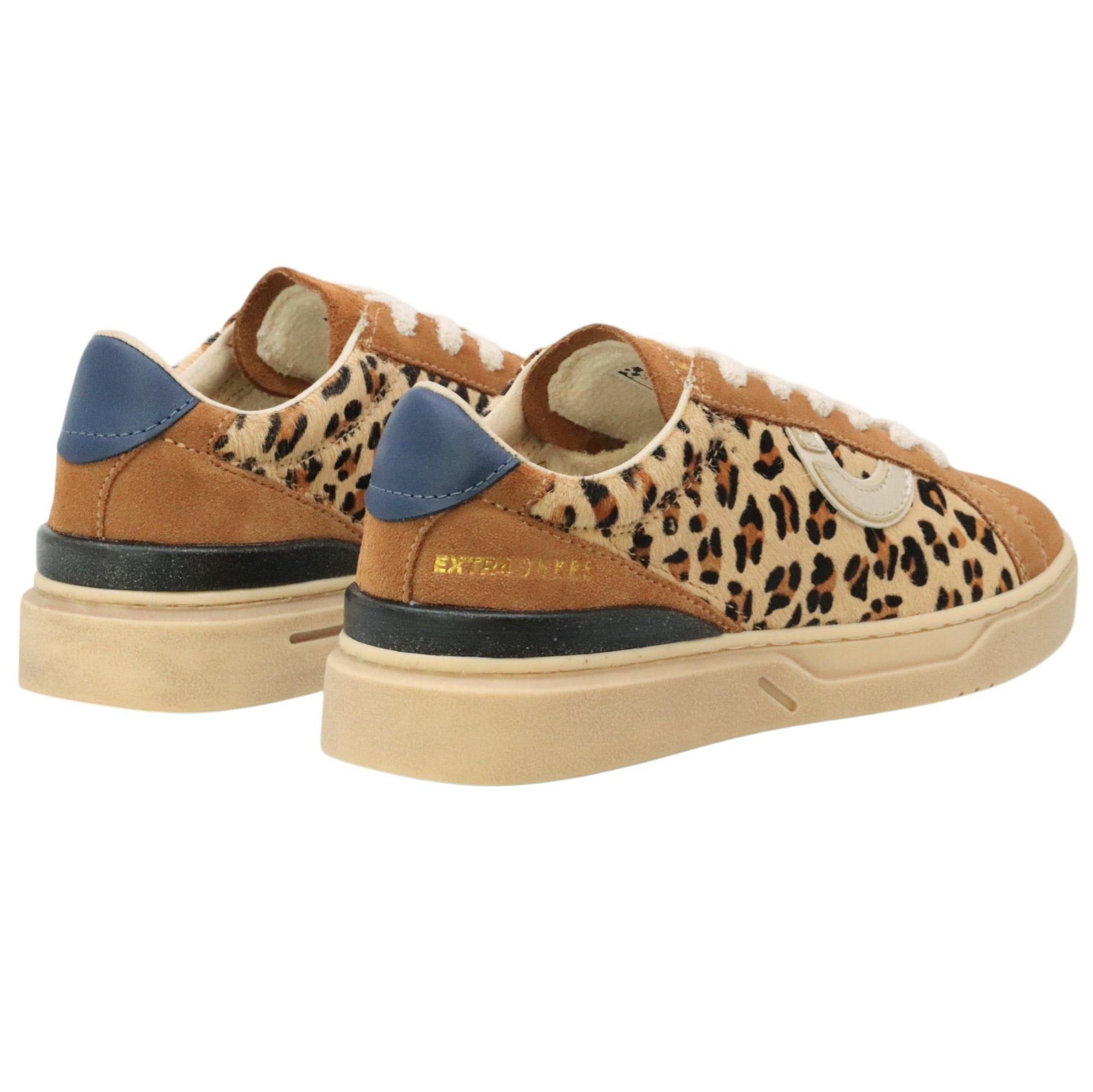 Extr4 Club Tennis sneaker donna in camoscio marrone e leopardo 