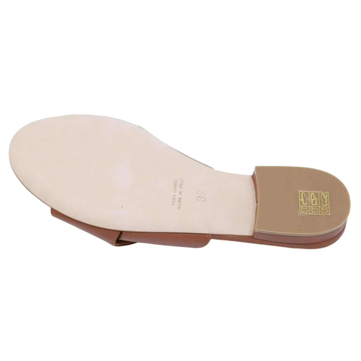 Sandalo donna Via Roma 15 4154 in pelle cuoio e suola in vero cuoio 