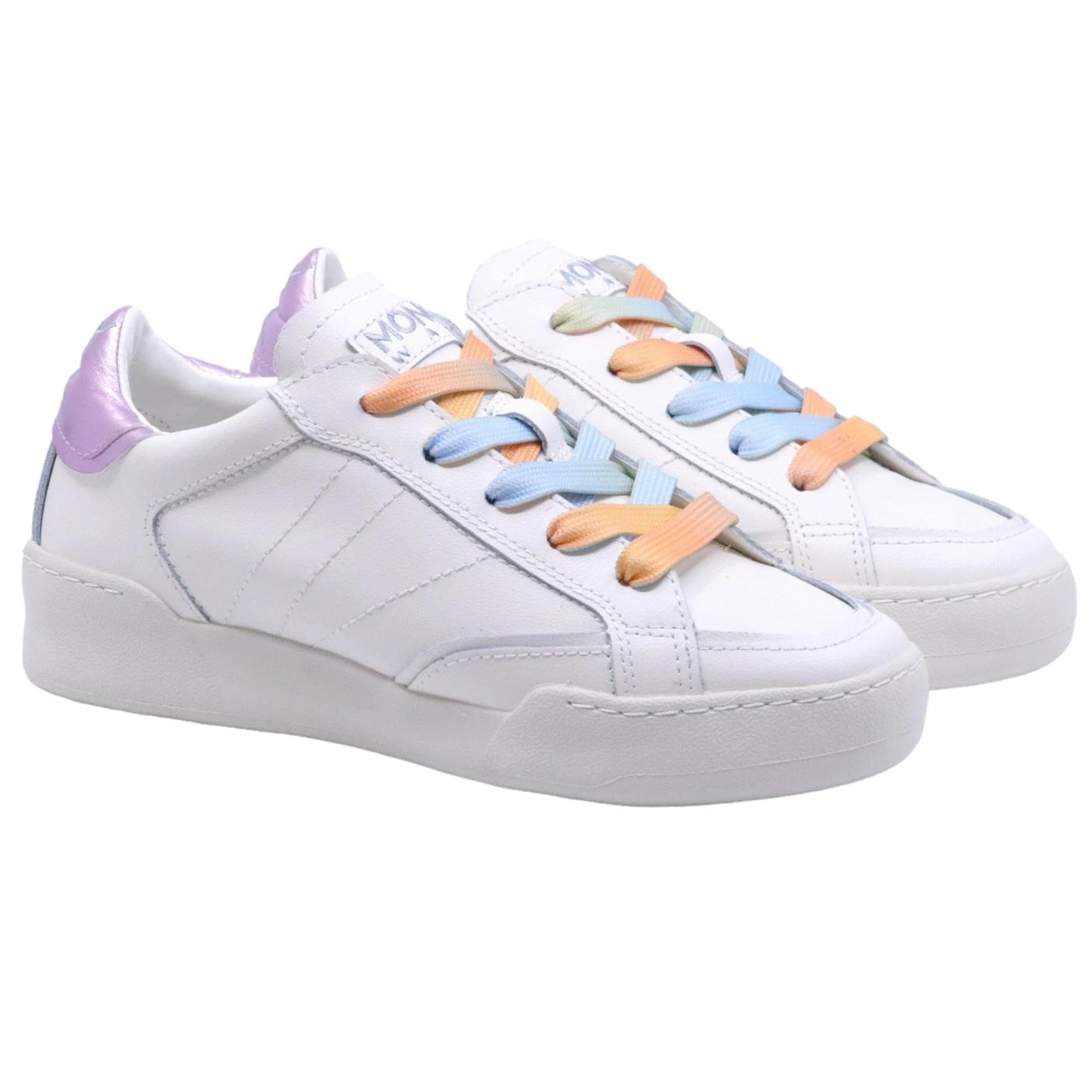 Sneaker donna Mono Way Emily in pelle bianca 