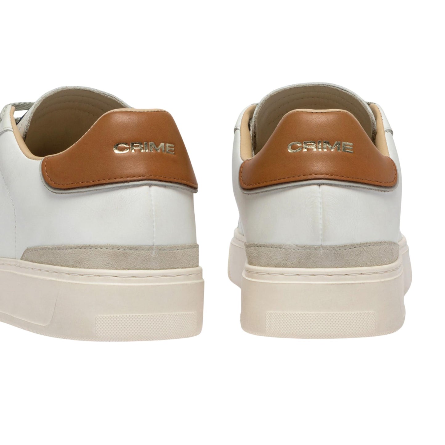 Crime London Blade Caramel Brûlée 19704 sneaker uomo in pelle bianca e camoscio 