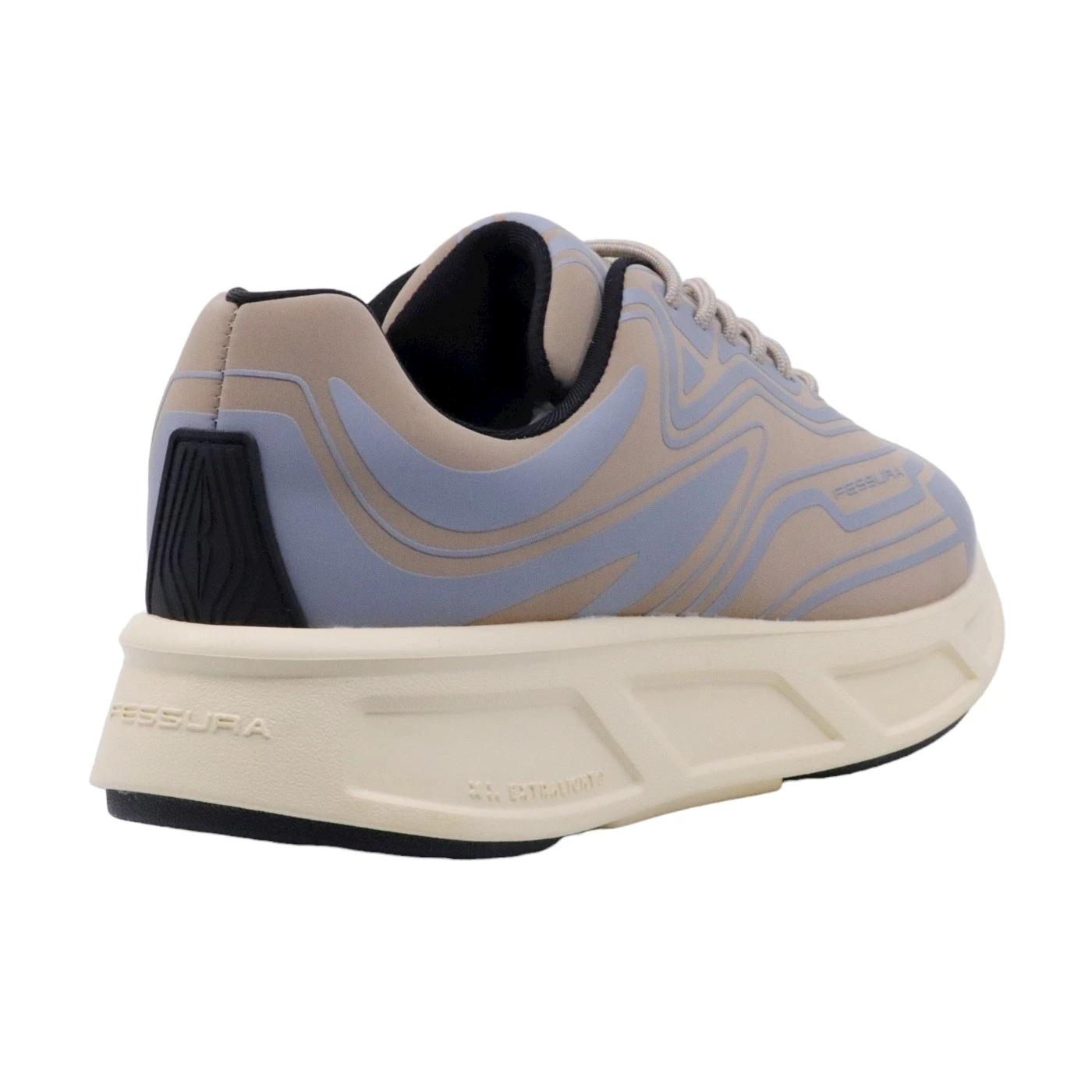 Sneaker donna Fessura Runflex #02 in nabuk sabbia e ice 