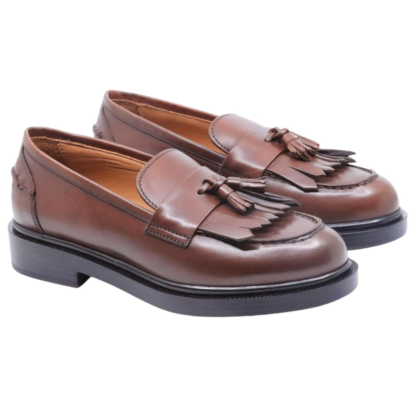 Mocassino donna Triver Flight 709-24 in pelle marrone caratterizzato da un mappetto 