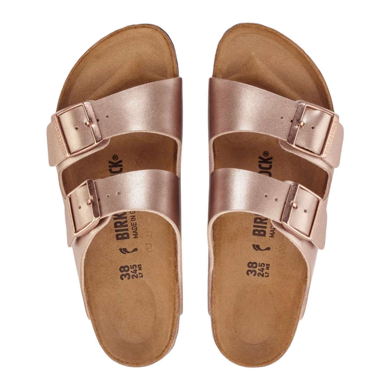 Birkenstock Arizona Copper sandalo doppia fibbia rame 