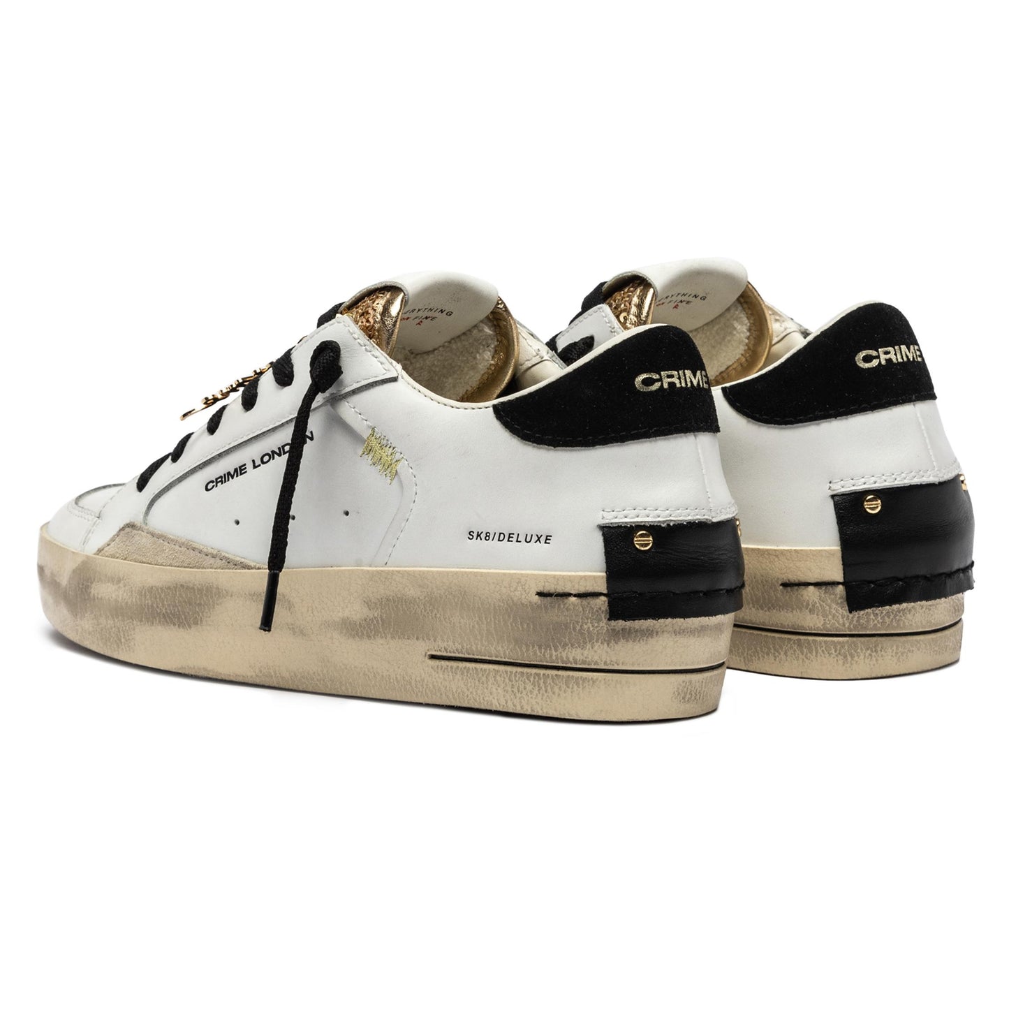 Crime London 25192 SK8 Deluxe sneaker donna in pelle bianca 