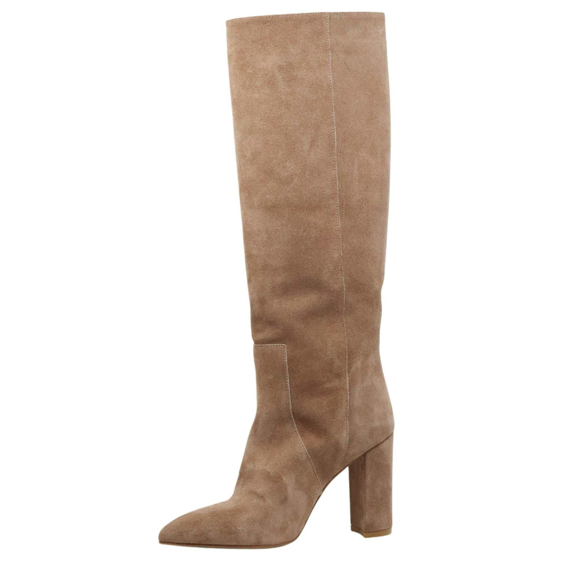 Ranyé 1000 stivale donna in camoscio camel con tacco alto elegante 