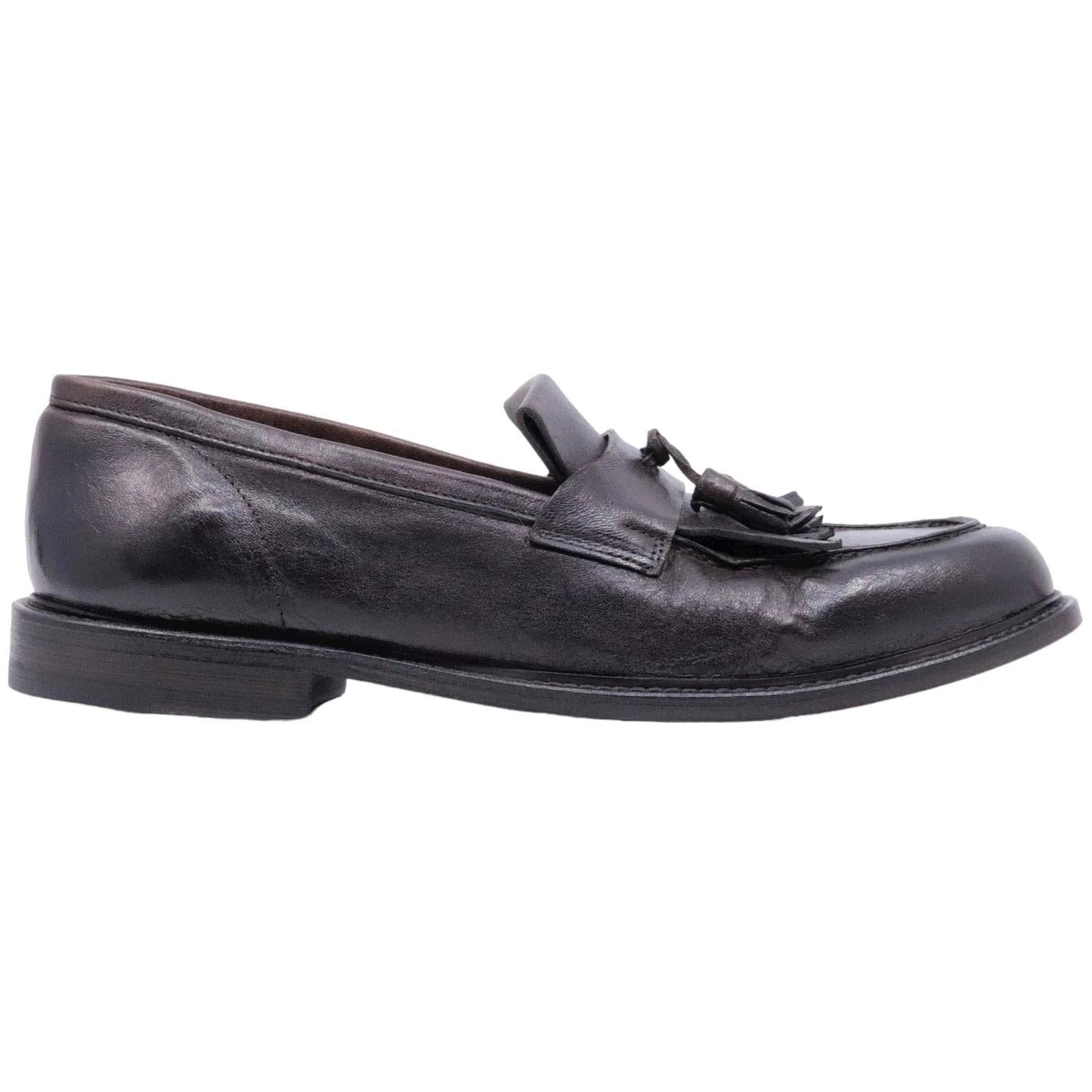 Mocassino uomo Crispiniano C02 in pelle nappata marrone 