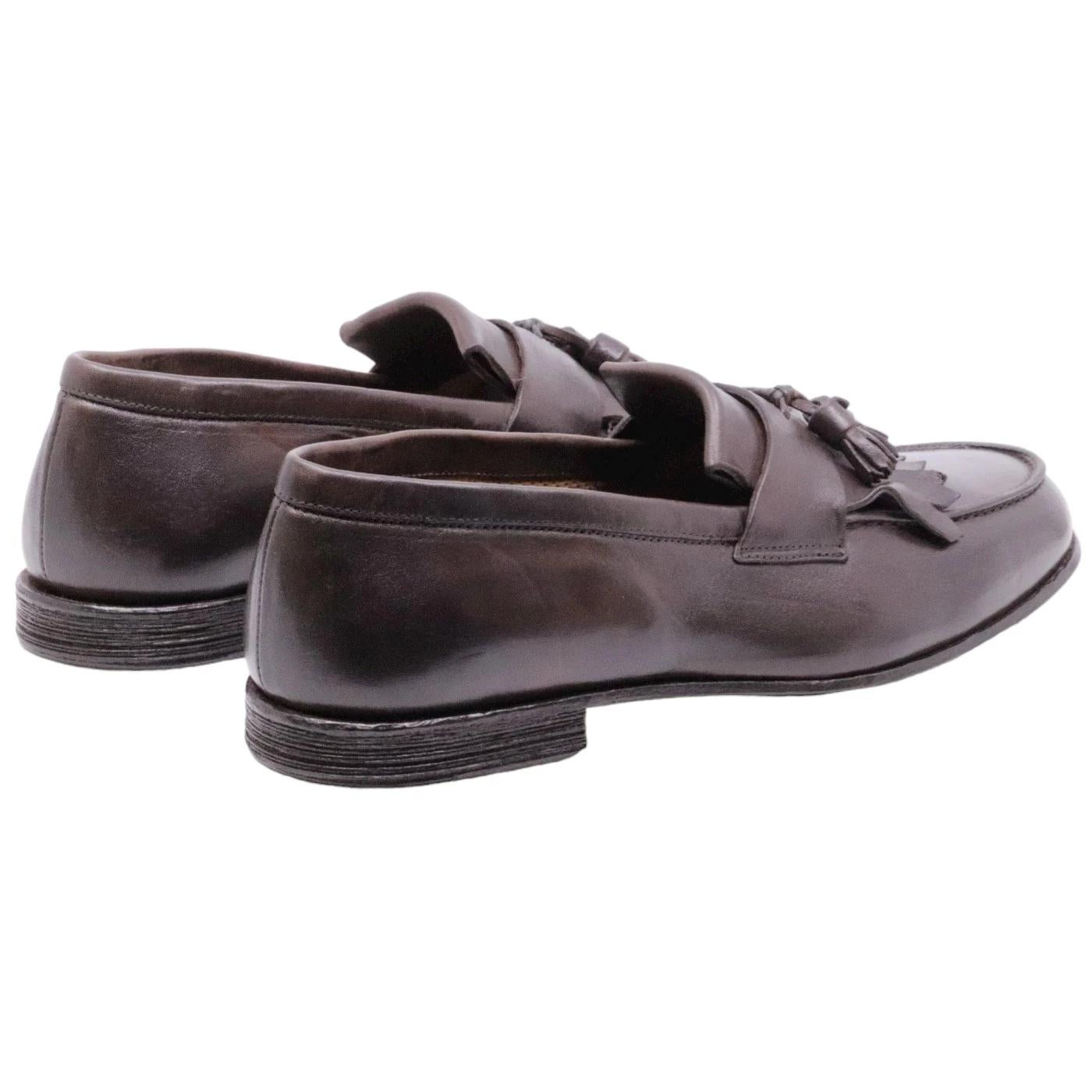 Mocassino uomo Crispiniano 02 in pelle nappata marrone 