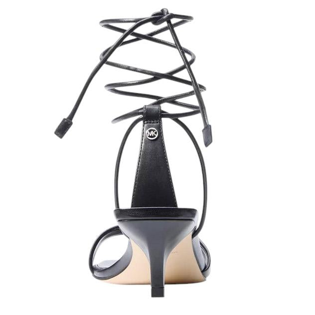 Sandalo con tacco Michael Kors Jaida Mid in pelle nera 