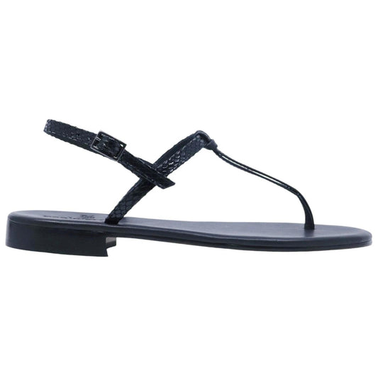 Sandalo infradito Paolo Ferrara CR1796C in pelle nera 