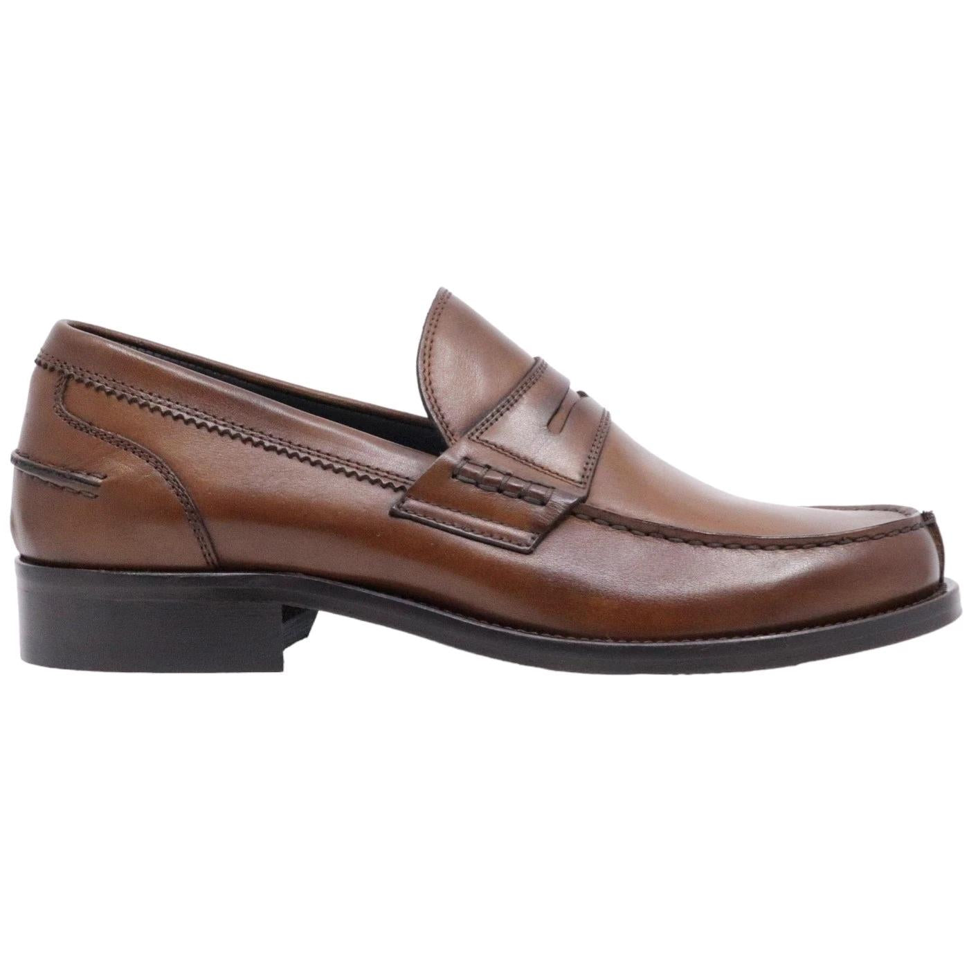 Mocassino uomo Antica Cuoieria 14566 in pelle di colore marrone 