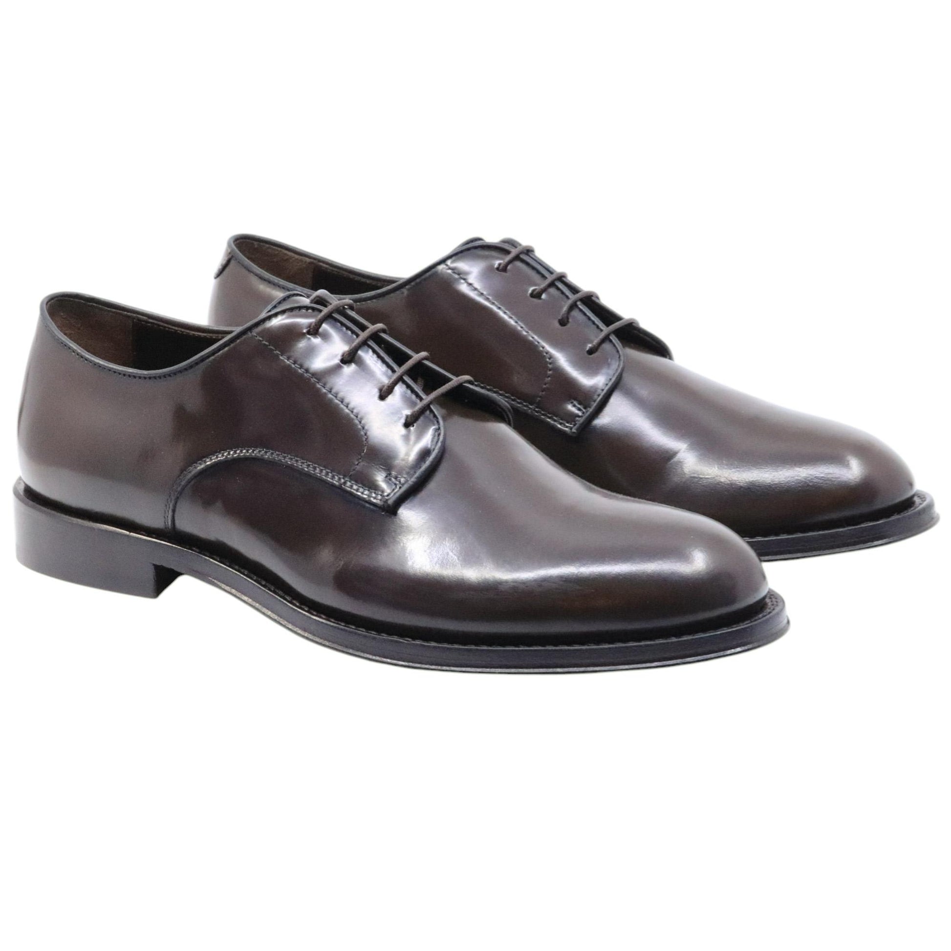 Scarpa Derby uomo Corvari in pelle marrone spazzolata 