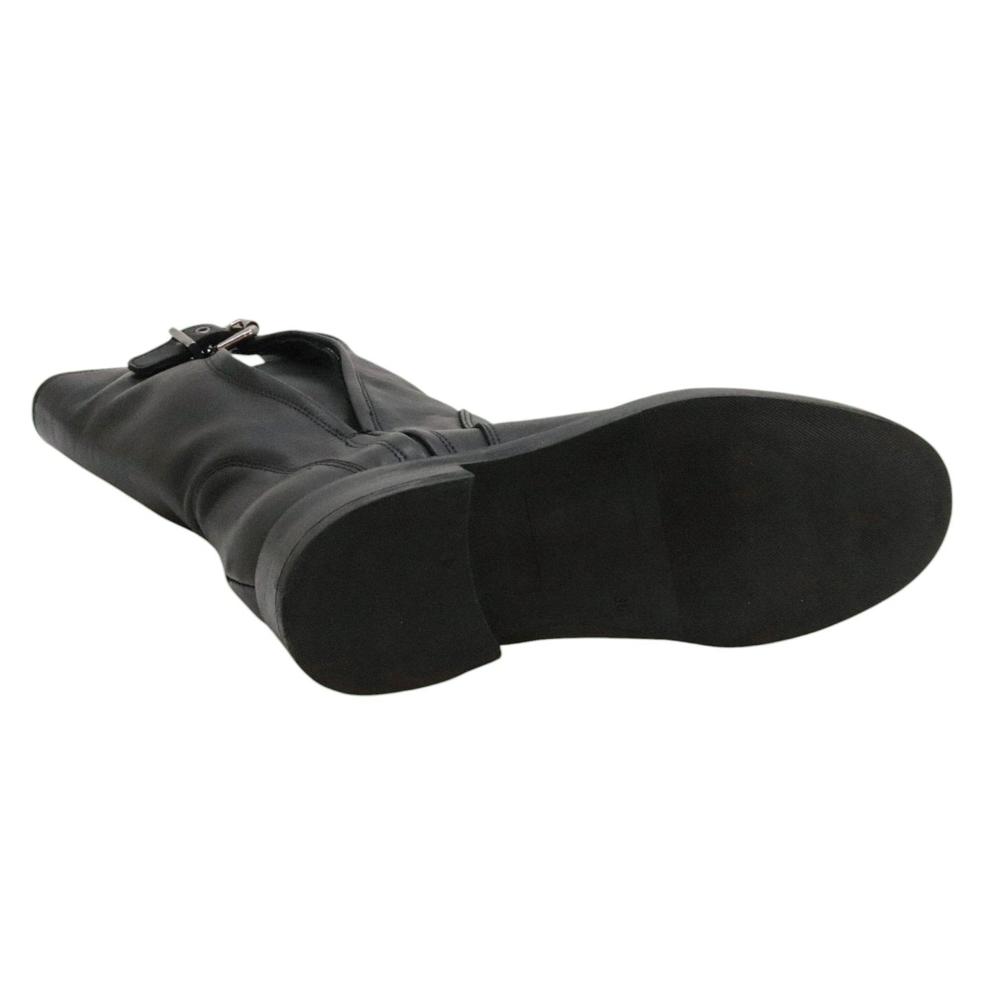 Curiositè 2842 stivale donna in pelle nera senza zip 