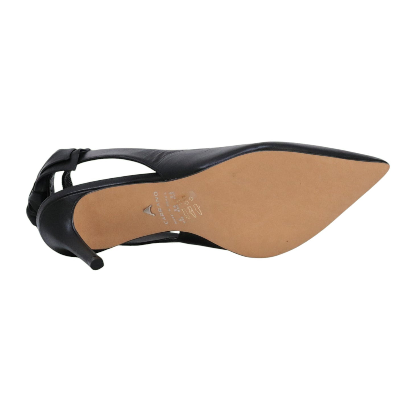 Carrano 195197 slingback donna pelle nera con fiocco 