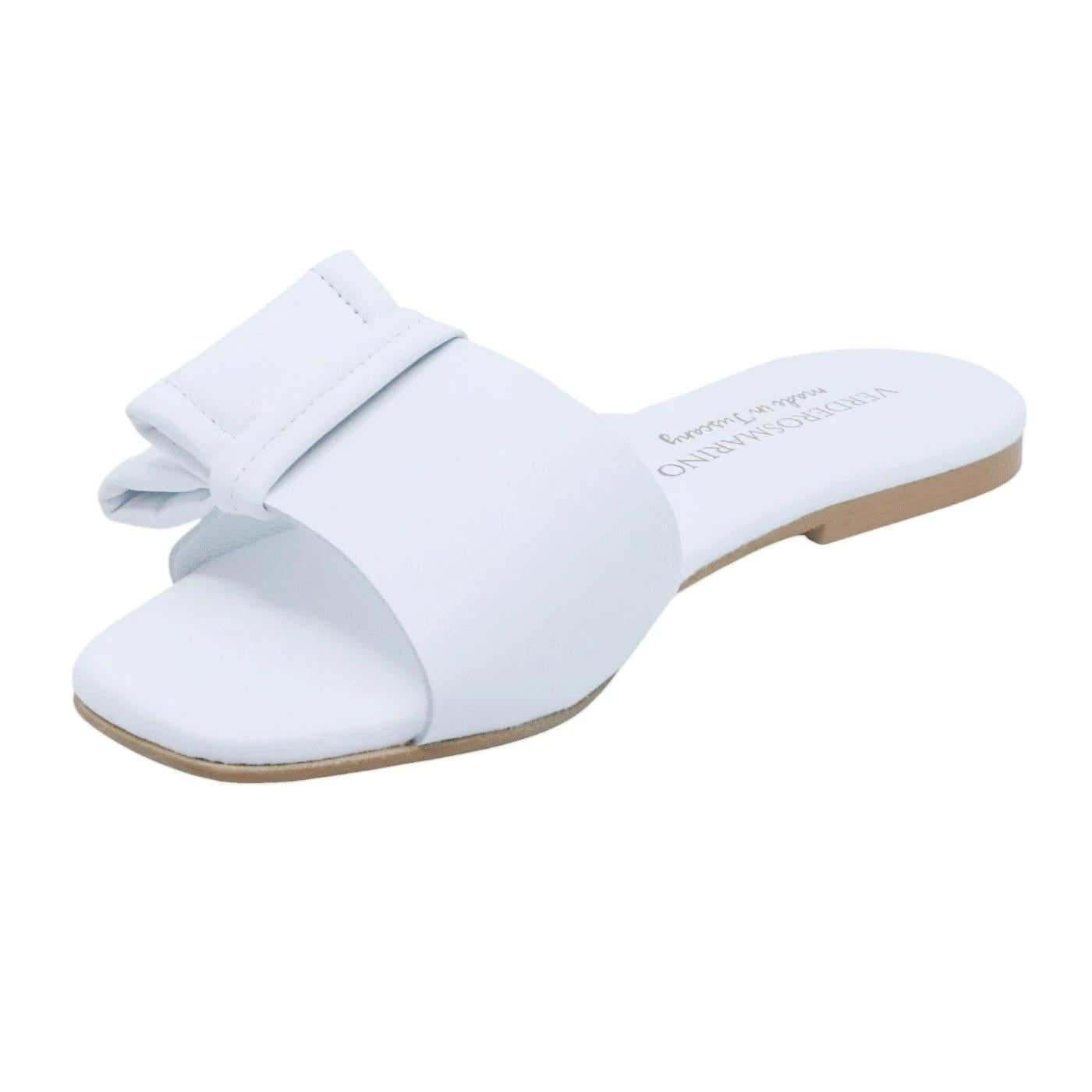 Verderosamarino 3893 ciabatta donna in pelle bianca 