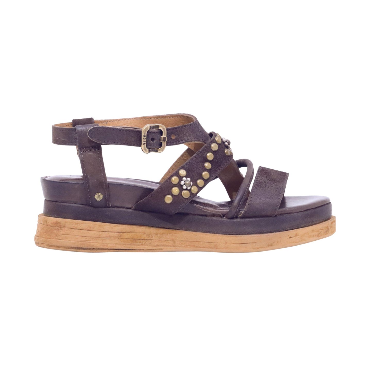 A.S.98 Liuba A15053 sandalo donna in camoscio con borchie e cinturino 