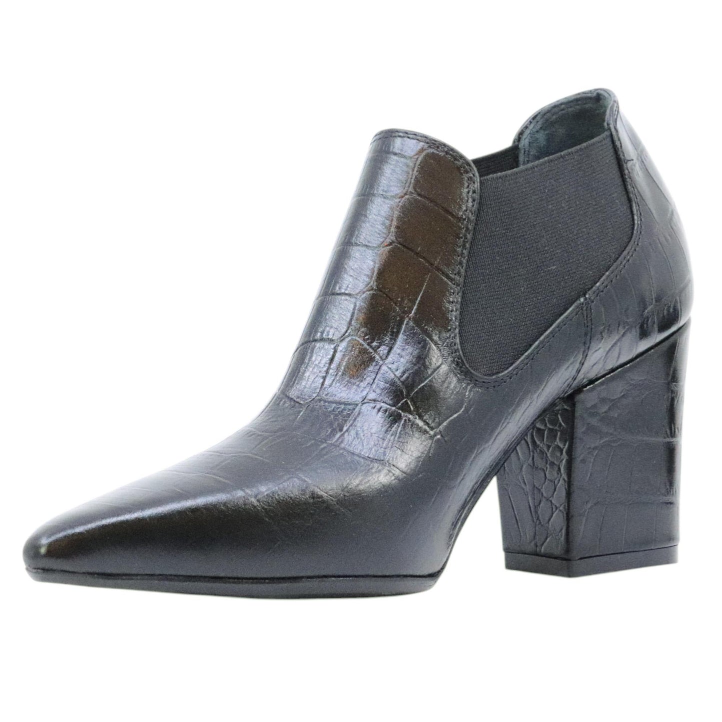 Anna F 1898 tronchetto donna in pelle cocco nera 