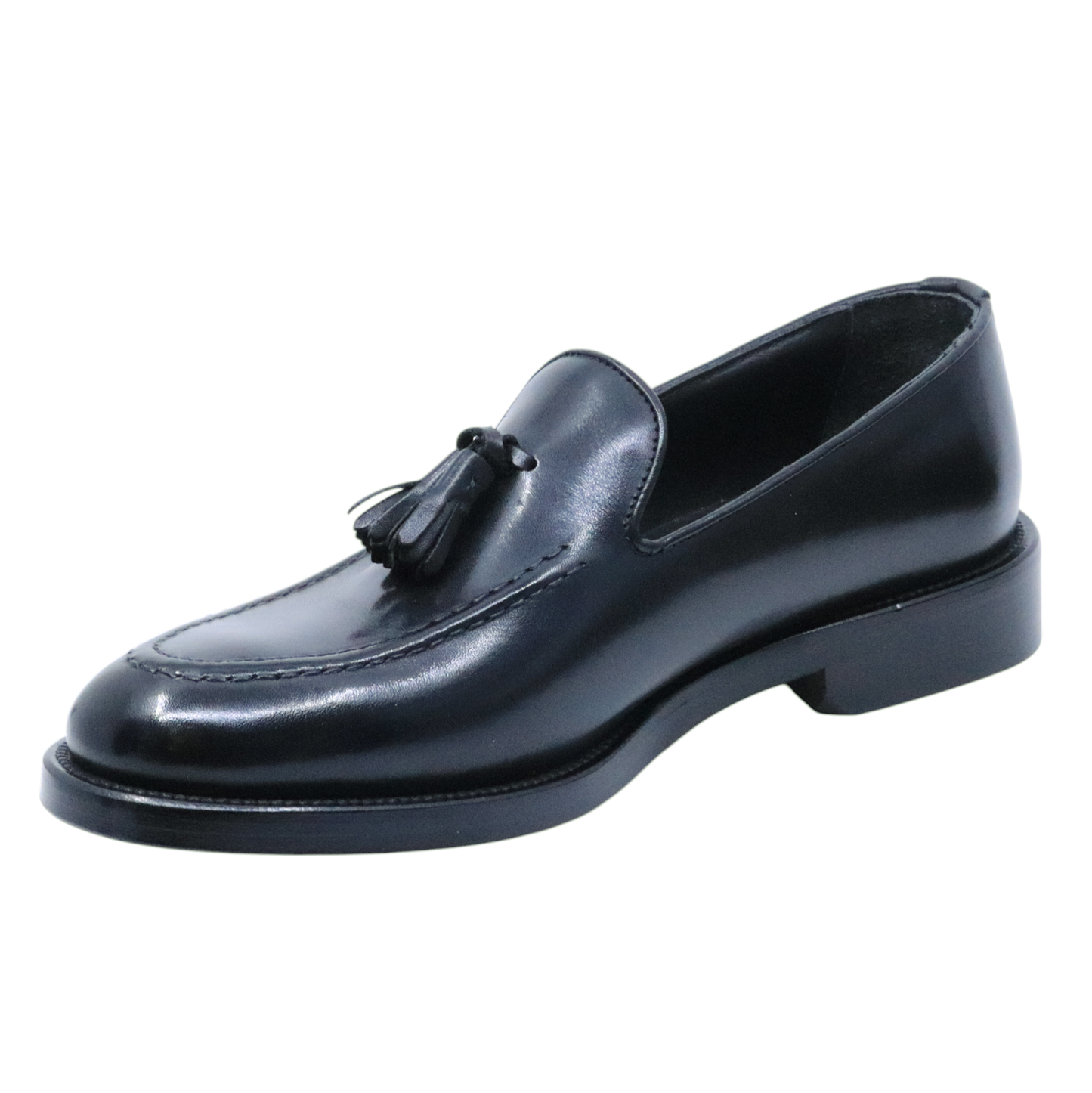 Mocassino uomo Crispiniano 3509 in pelle nera con mappetto 
