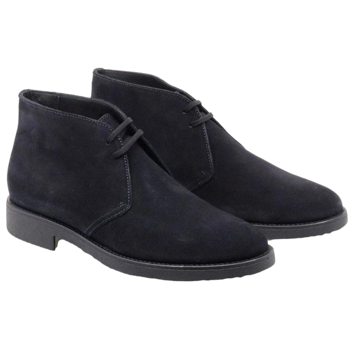 Antica Cuoieria 17671 polacchino da uomo realizzato in pelle scamosciata di colore blu 