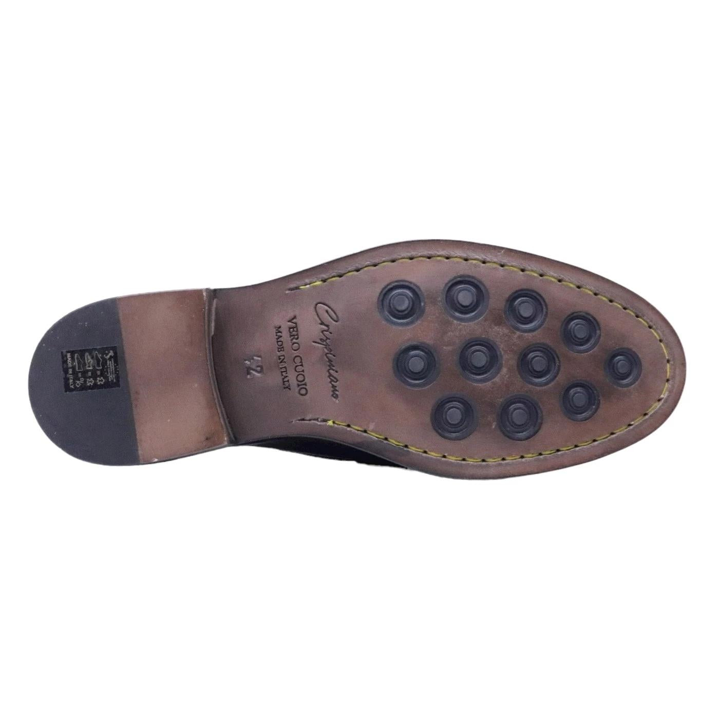 Mocassino uomo Crispiniano C02 in pelle nappata marrone 