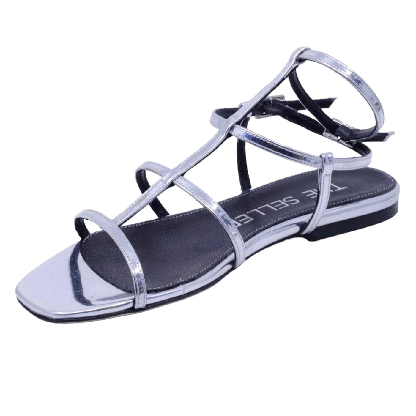 Sandalo basso The Seller PE901 specchiato argento 