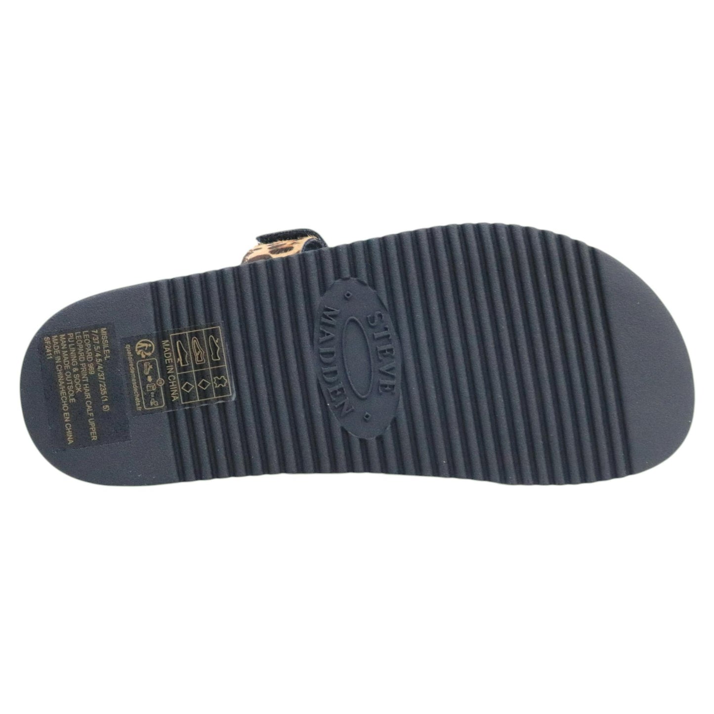 Ciabatta Steve Madden Missile in pelle con stampa leopardo 