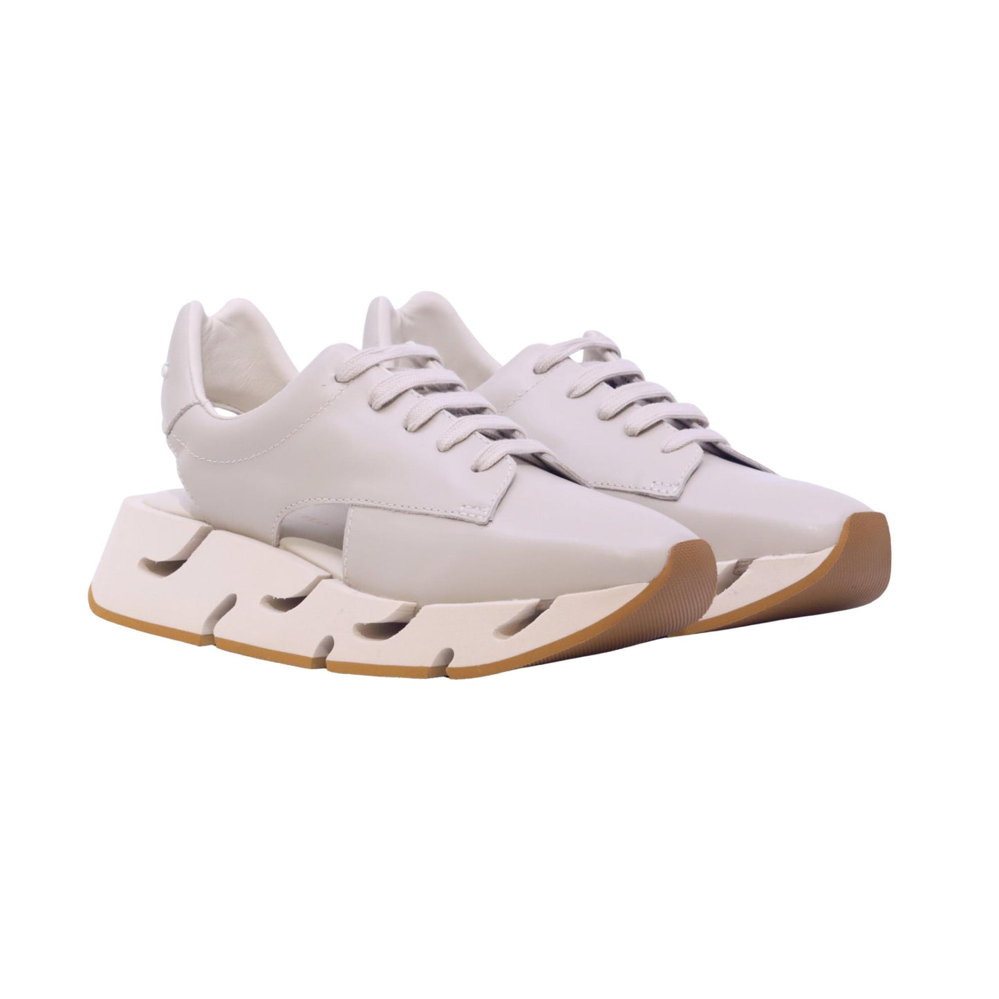 Paloma Barceló 30 5701 Pia sneaker donna in pelle off white aperta al tallone 