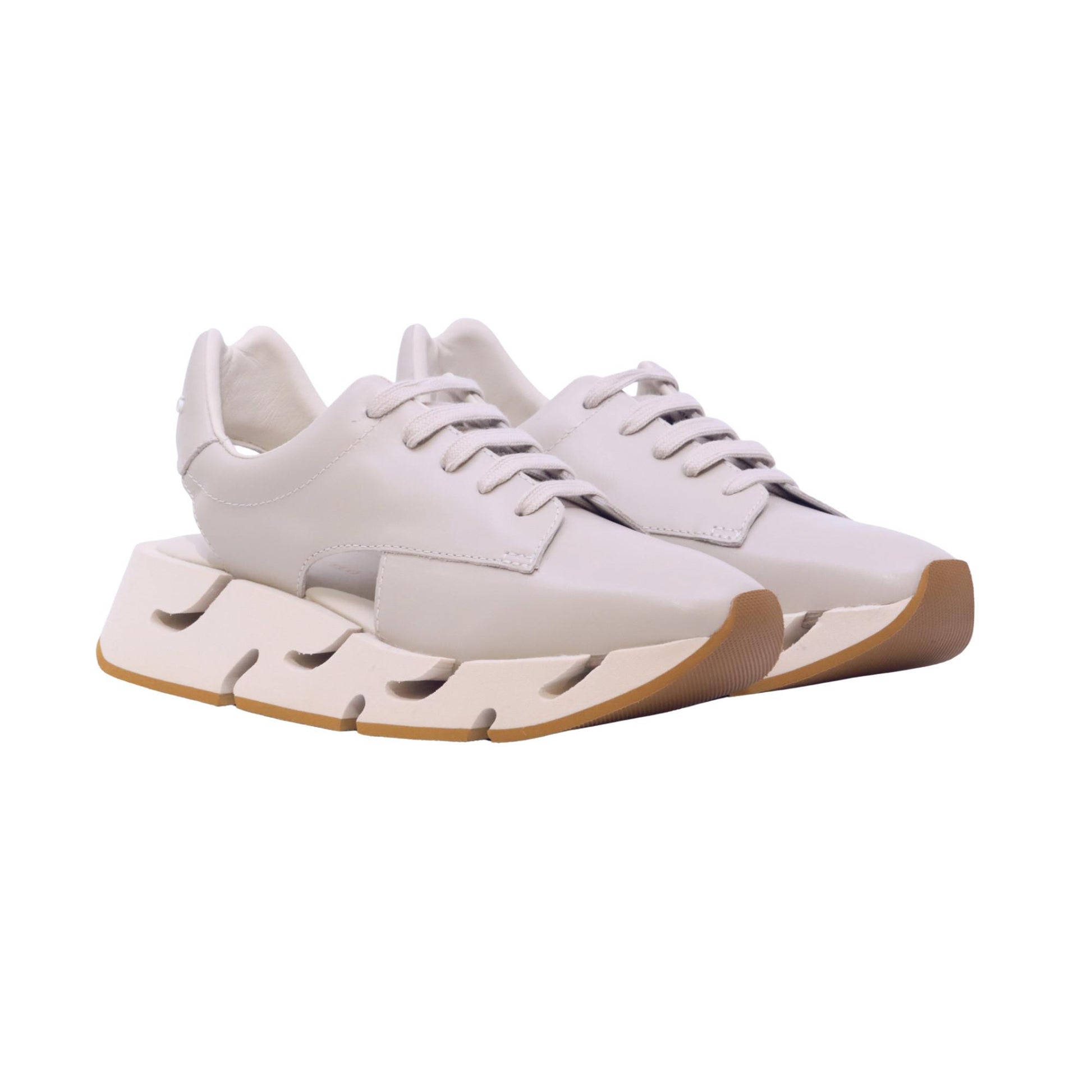 Paloma Barceló 30 5701 Pia sneaker donna in pelle off white aperta al tallone 