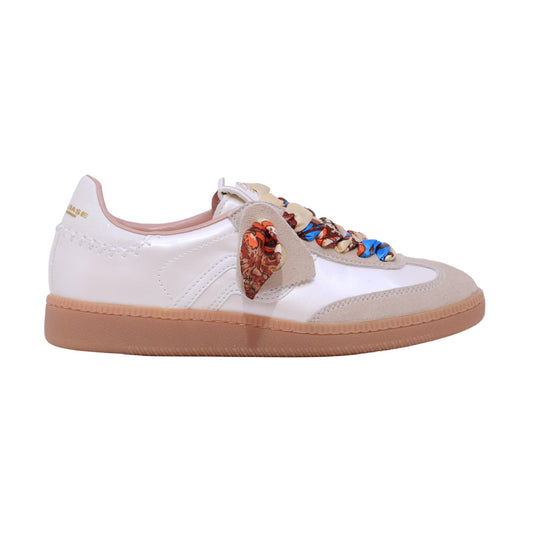 Primabase Polo 51505-025 sneaker donna in camoscio e pelle beige bianco 