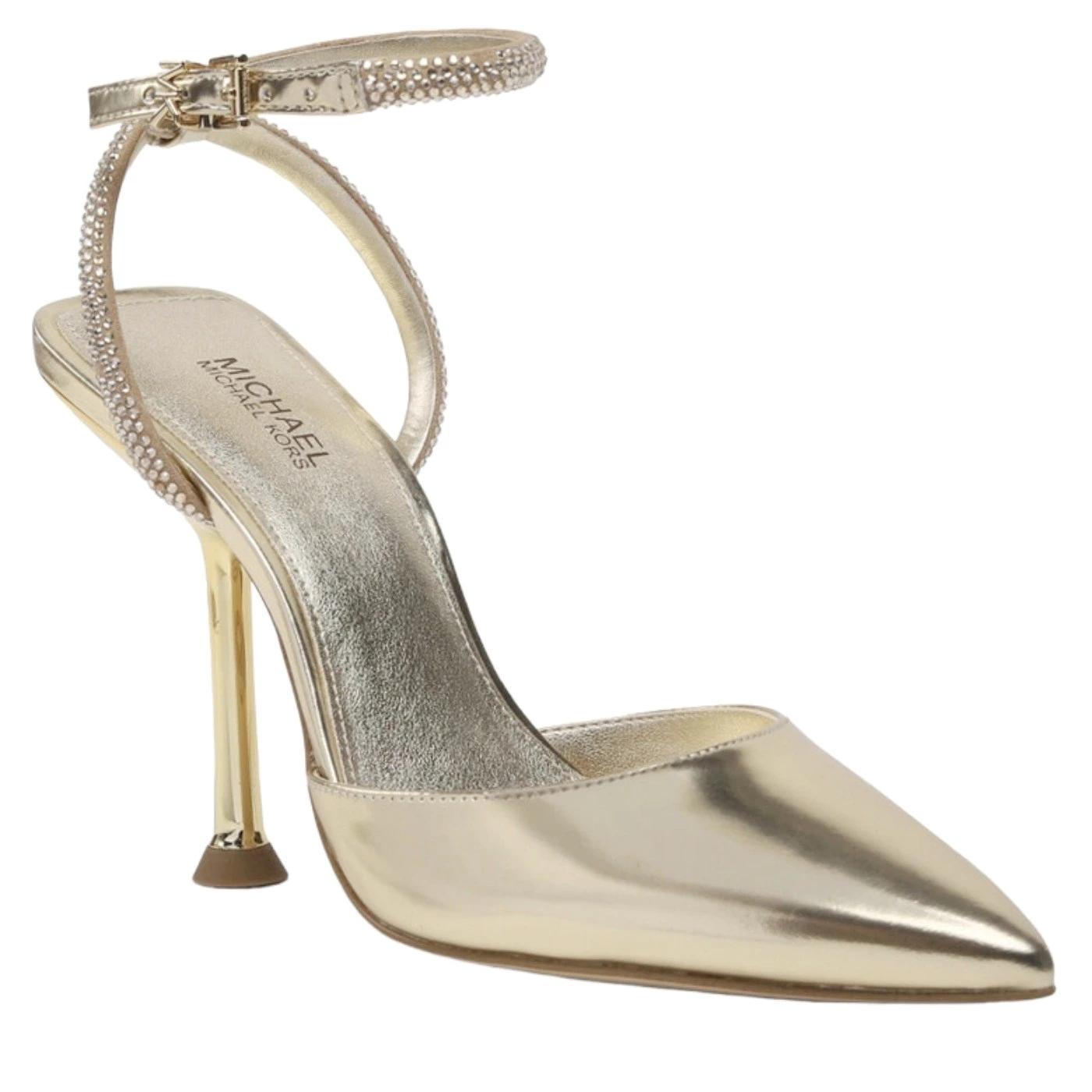 Michael Kors Imani slingback da donna in pelle di colore oro 