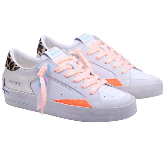 Sneaker donna Crime London 27101 sk8 Deluxe in pelle bianca e oro 
