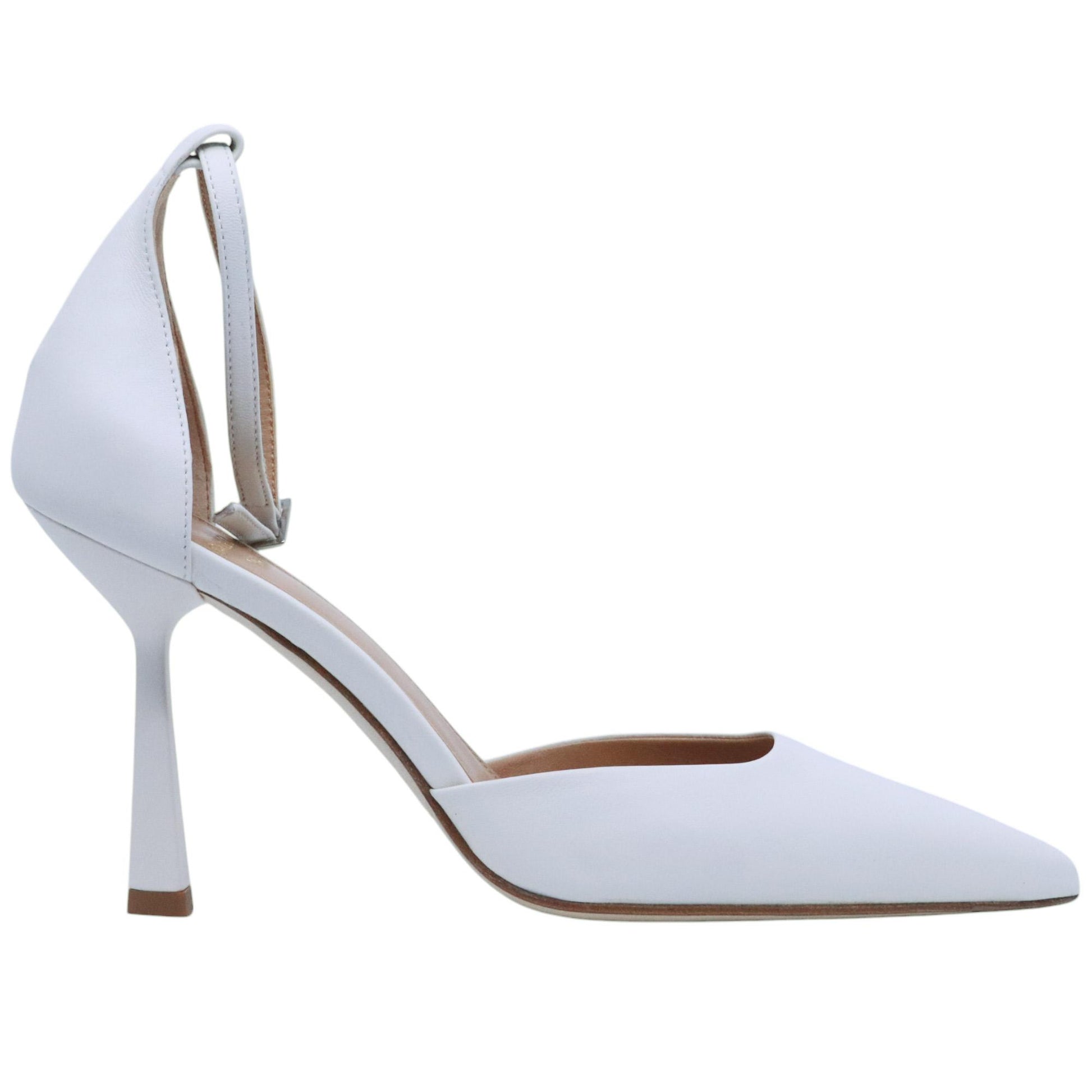 Décolleté donna Chantal 2509 in pelle bianco latte 