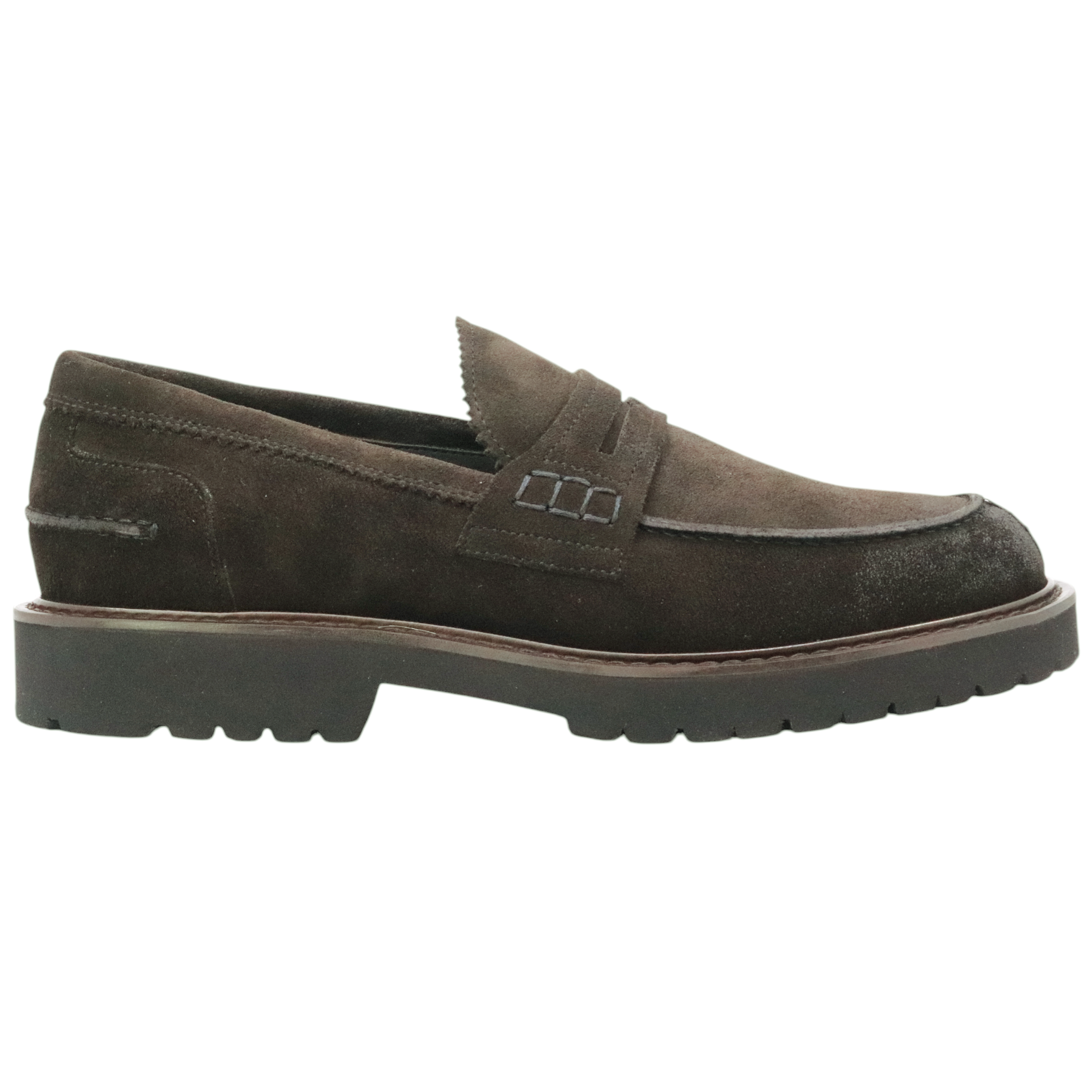 Triver Flight 730 mocassino uomo in camoscio ingrassato marrone 