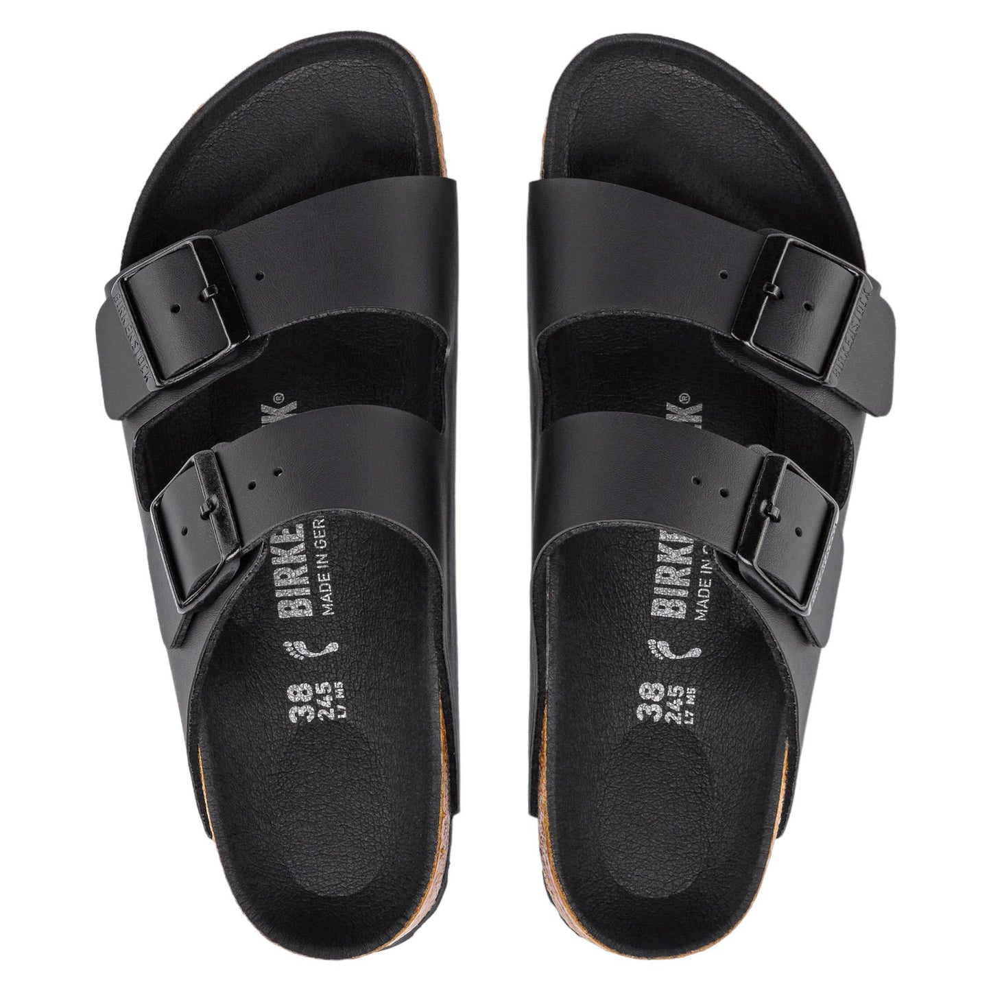 Birkenstock Arizona Triples Black sandalo doppia fibbia nera 