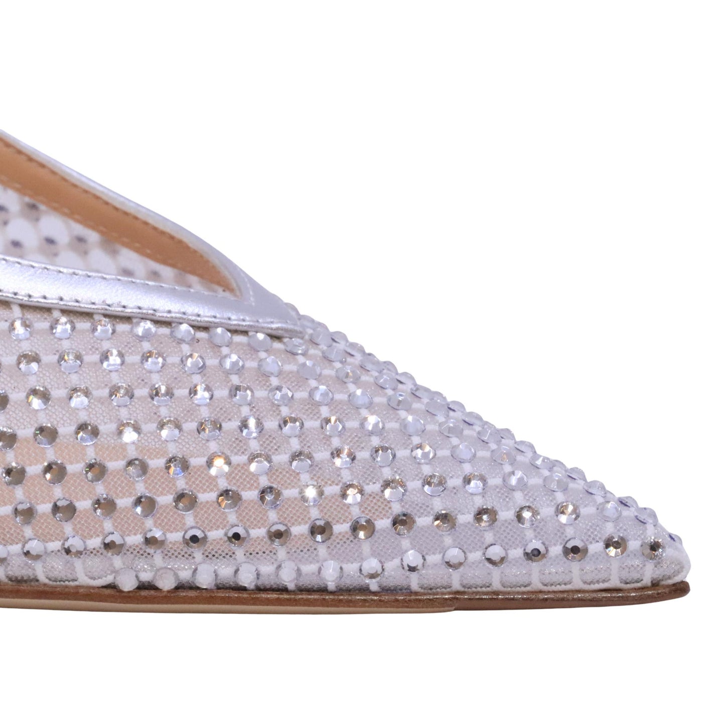 Chantal 1962 3037 slingback donna in pelle argento con strass argento 