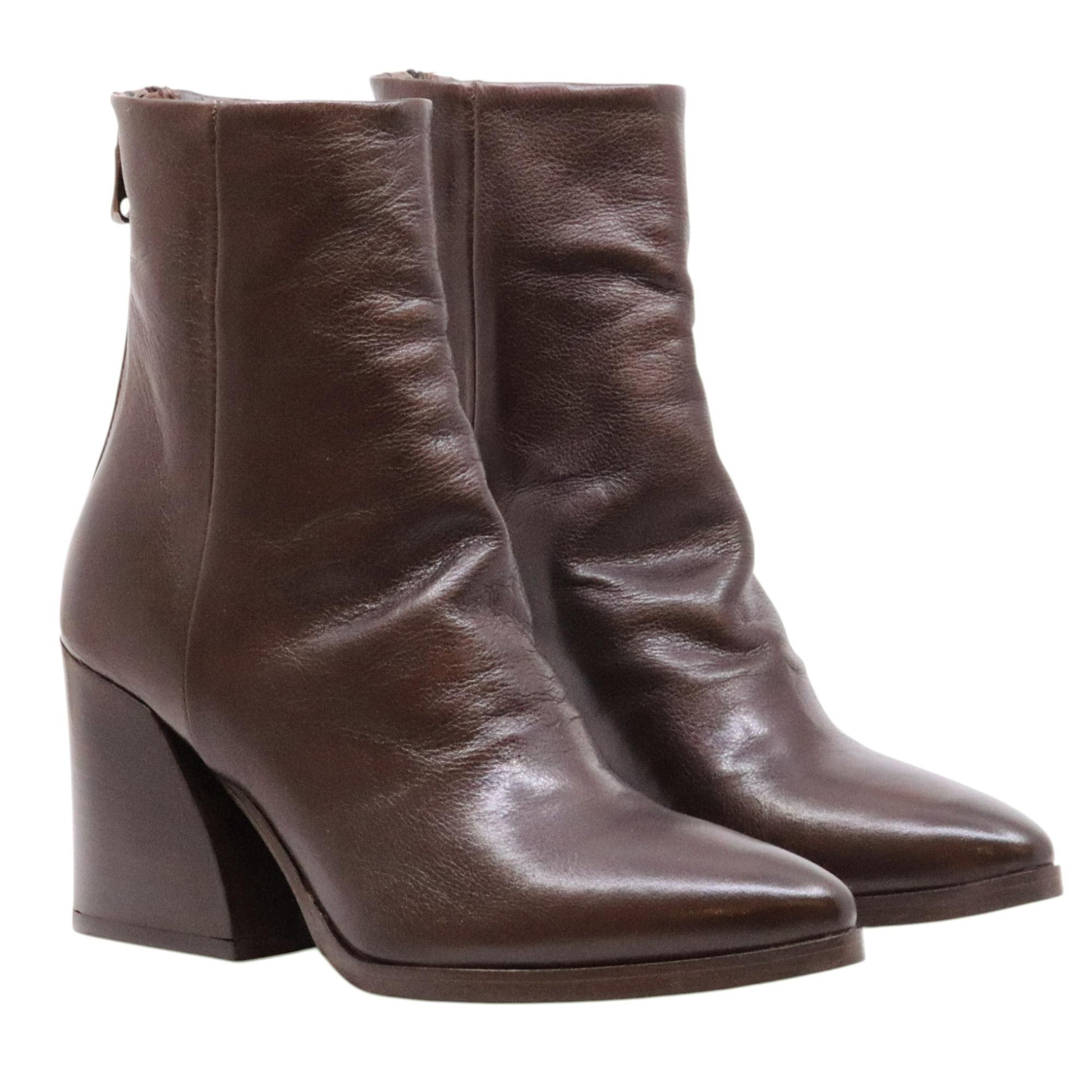 Curiositè 1636 stivaletto donna pelle marrone testa di moro 