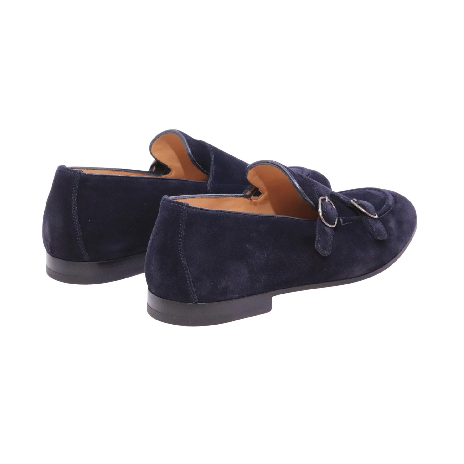 Triver Flight 464-07 Softy mocassino doppia fibbia uomo in camoscio blu 