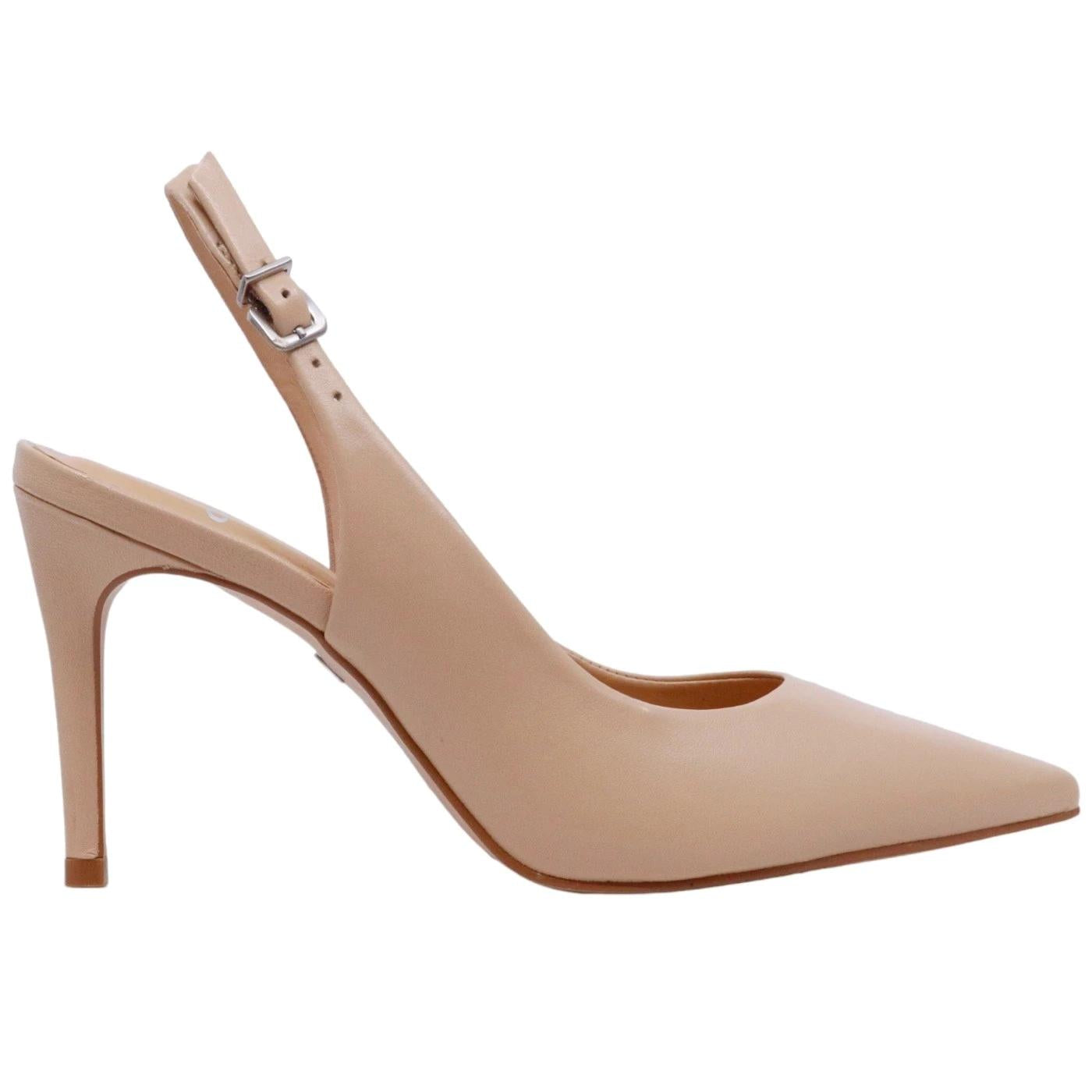 Slingback donna Carrano 195096 in pelle di colore crema 